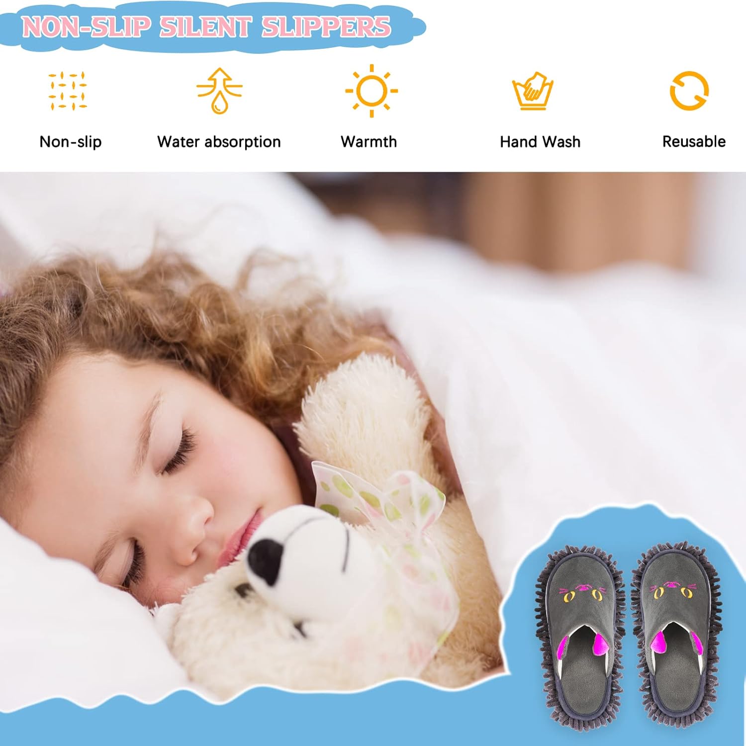 Dark Gray Warm Microfiber Slippers with Anti-Slip Moccasin