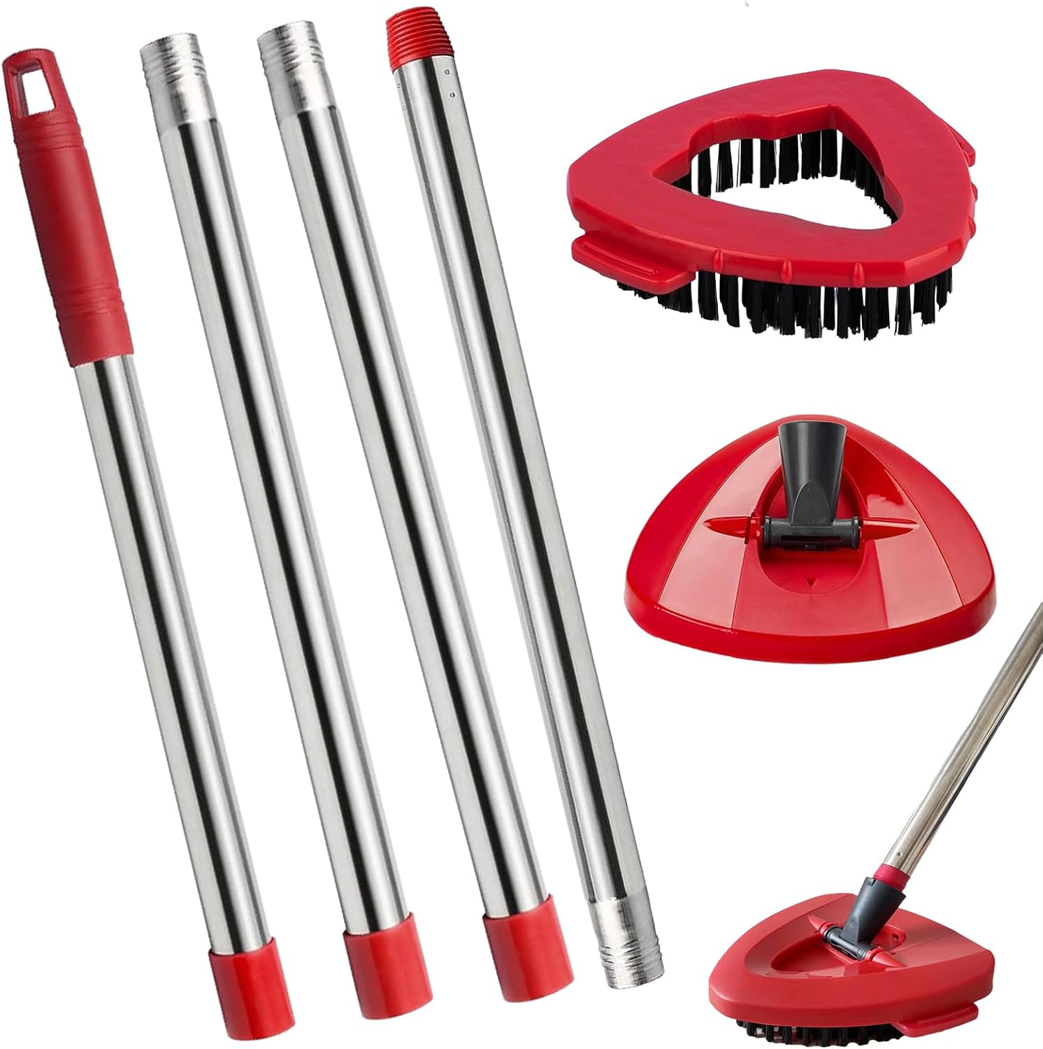 Fazlynyi Red Spin Mop Handle Set for OCeda EasyWring System