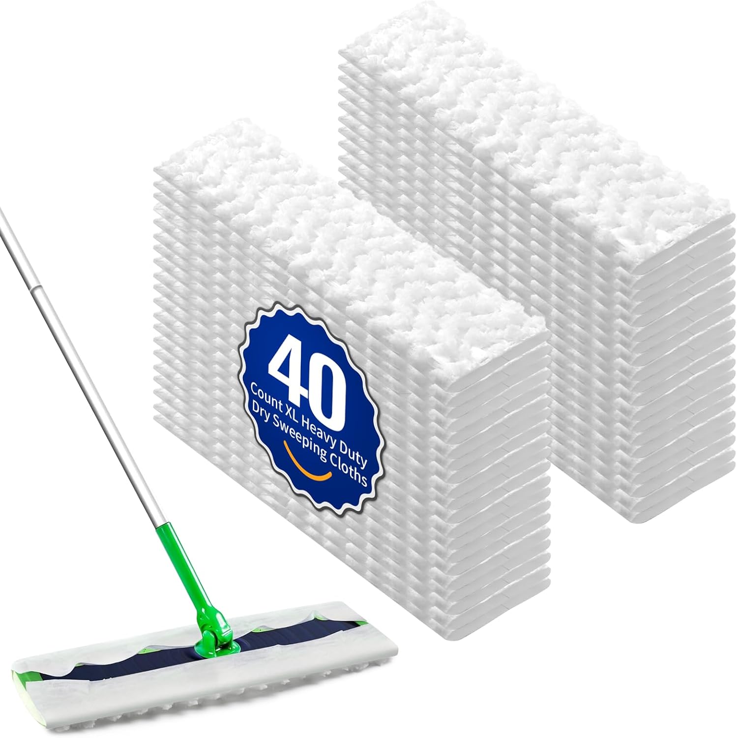 FURCIELOS 40 Count XL Dry Cleaning Cloths for Swiffer Sweeper XL Mop