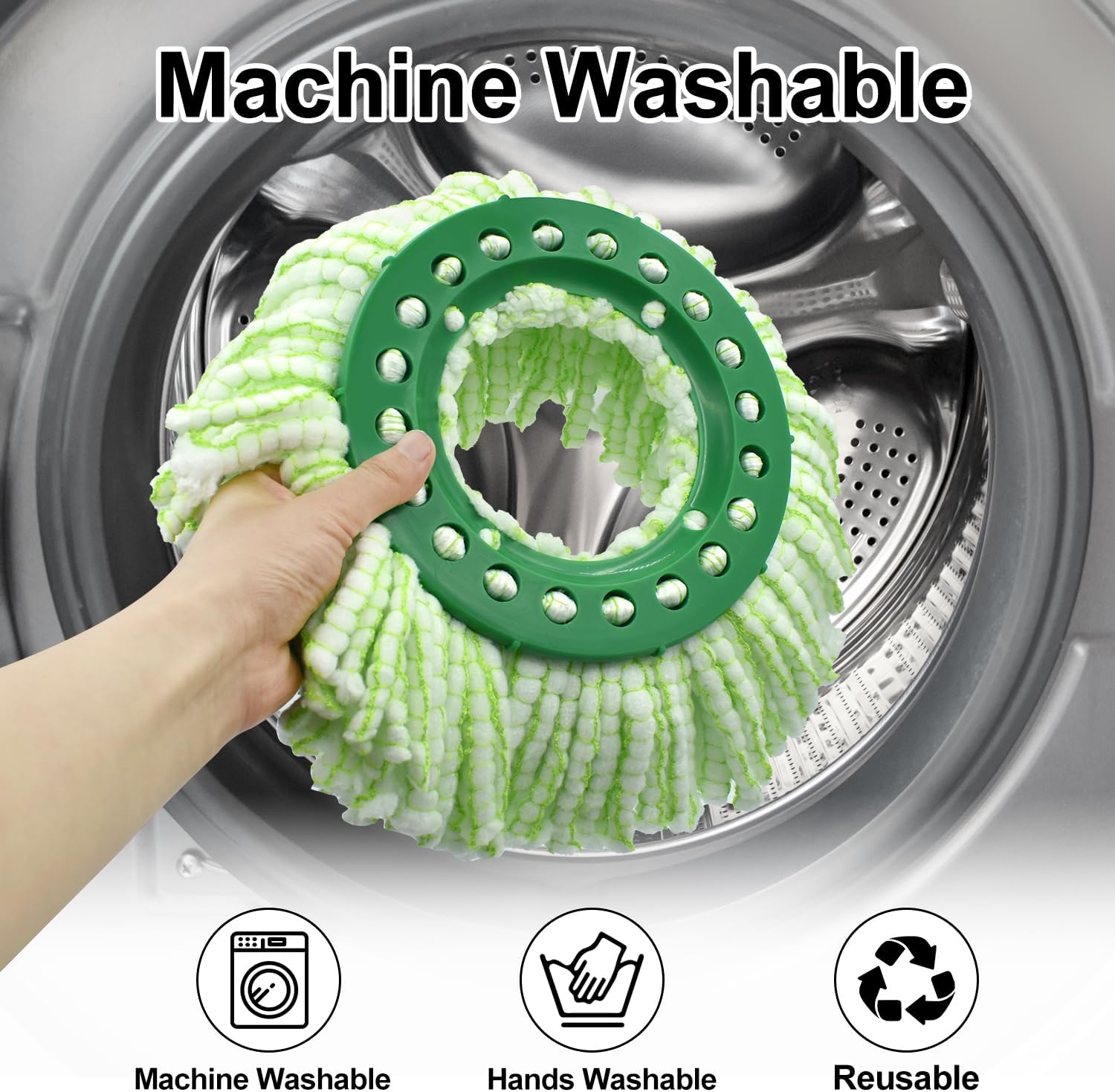 Tornado Spin Mop Head Replacement for Libman Mop - Washable Reusable