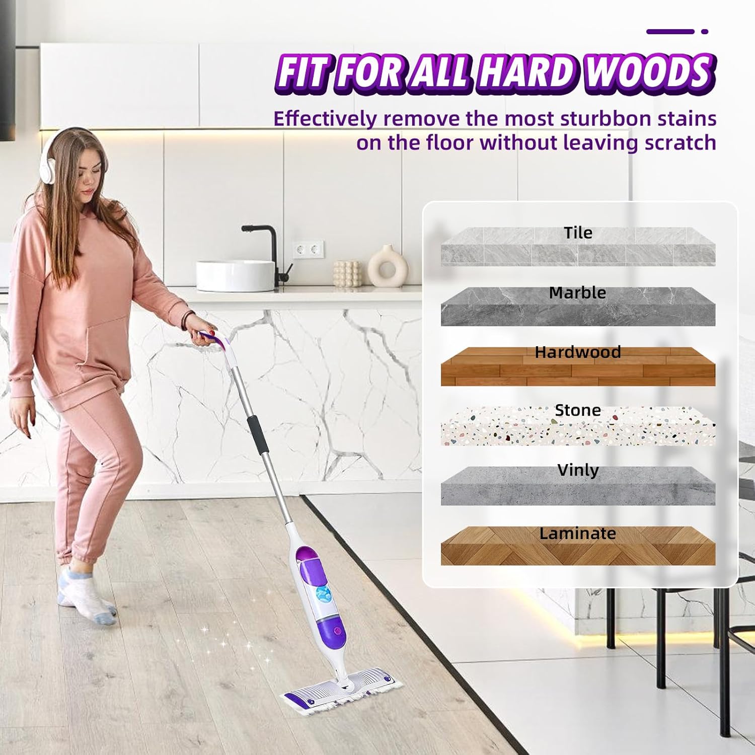 DrFlito 25 Pack Power Mop Pad Refills Unscented