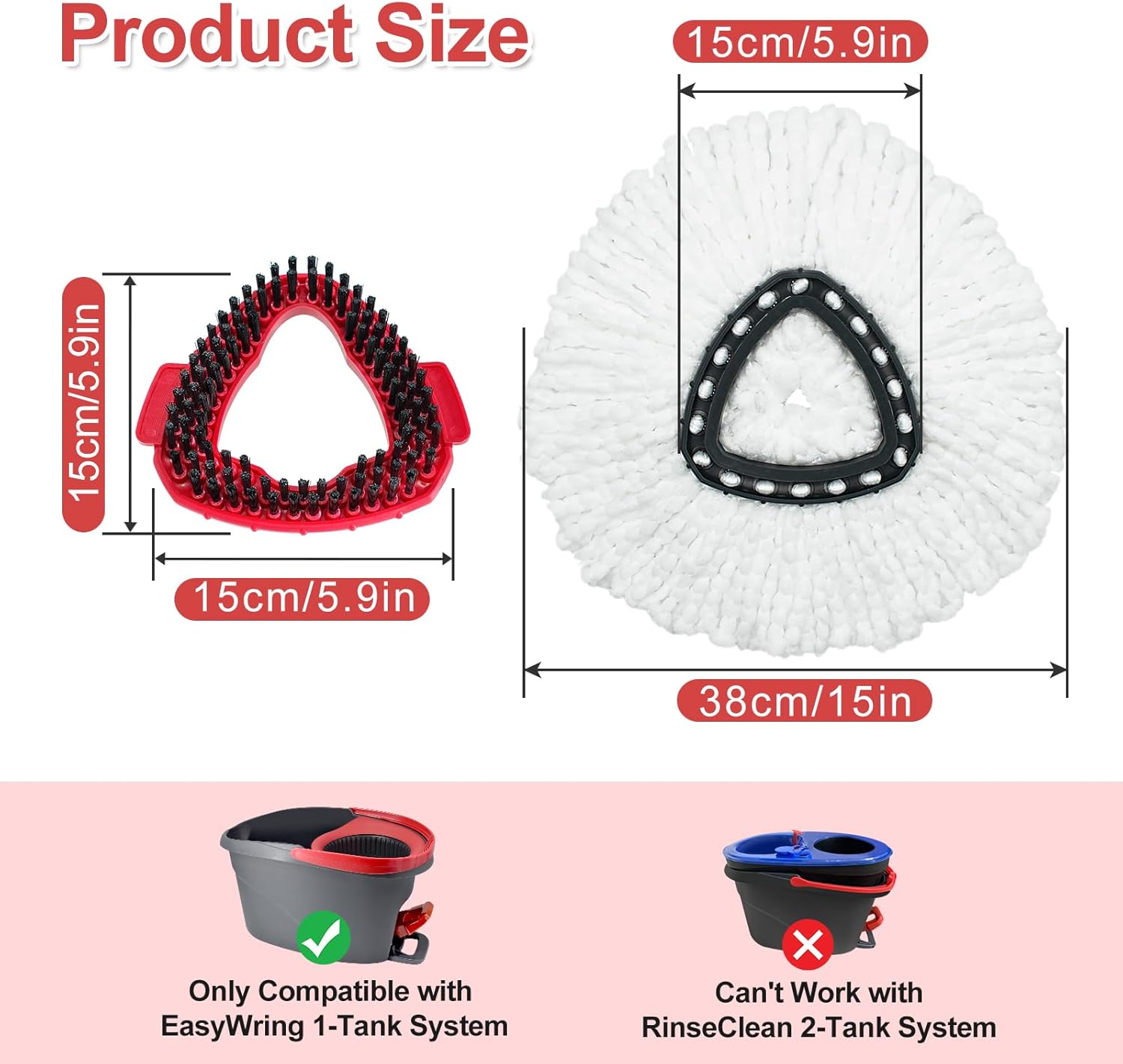 DLAIMI Spin Mop Replacement Heads for O Cedar EasyWring