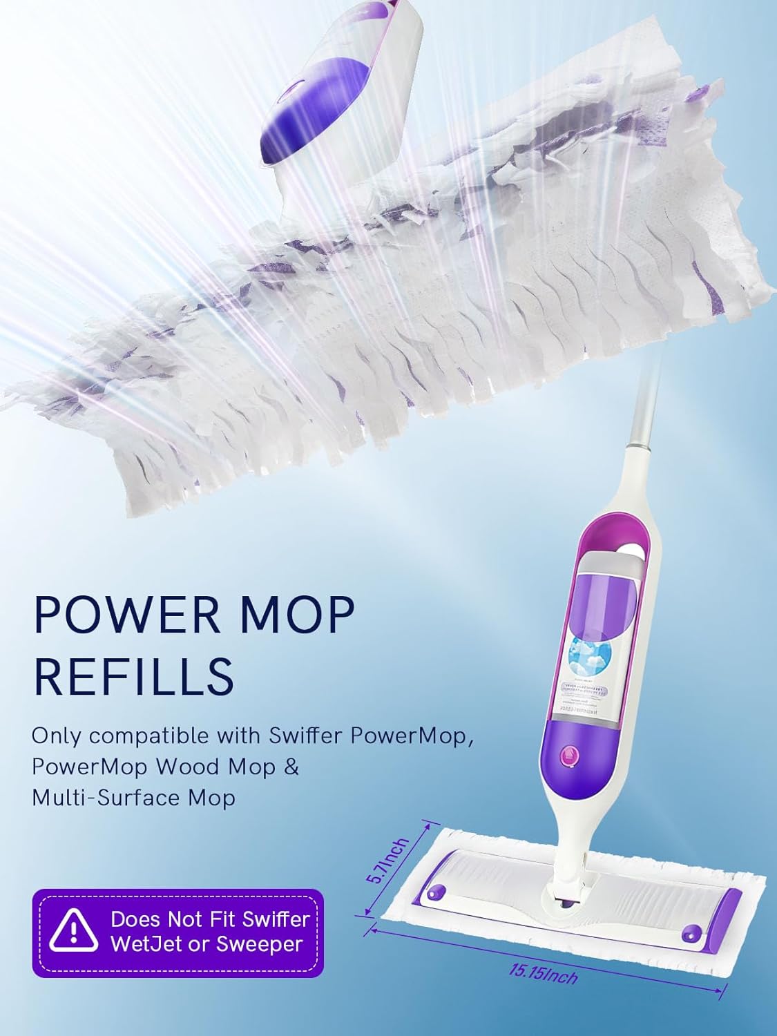 KLEANMAX 20 Count Power Mop Pads Refills for Swiffer
