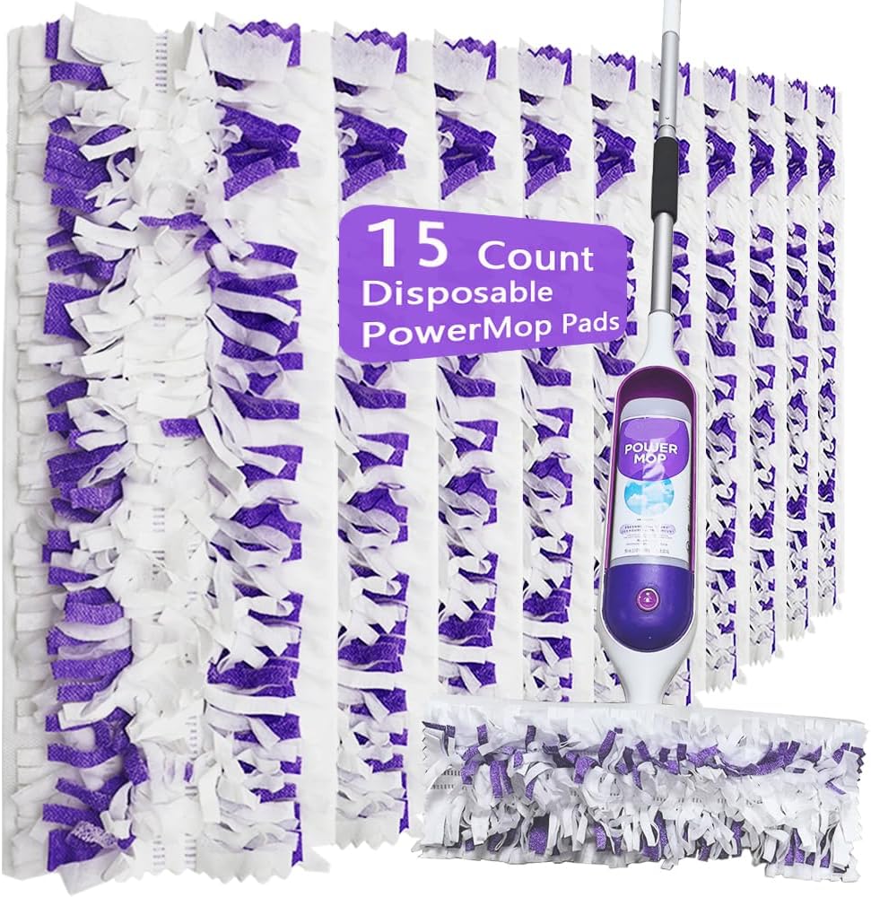 Disposable Mop Pads for Swiffer PowerMop - 15 Count Replacement Refills