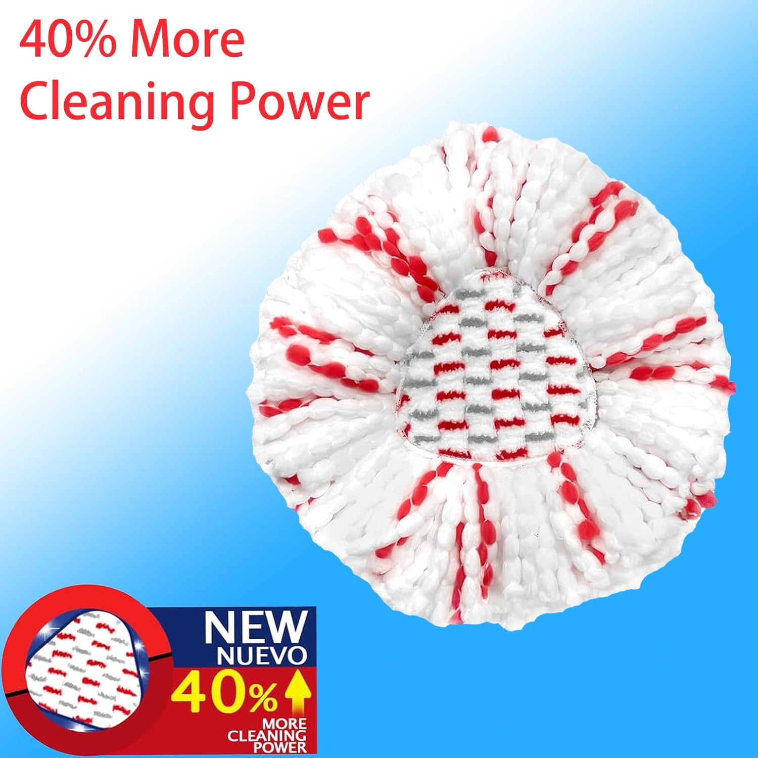 Higfra 2 Pack Mop Heads - 40 More Cleaning Power