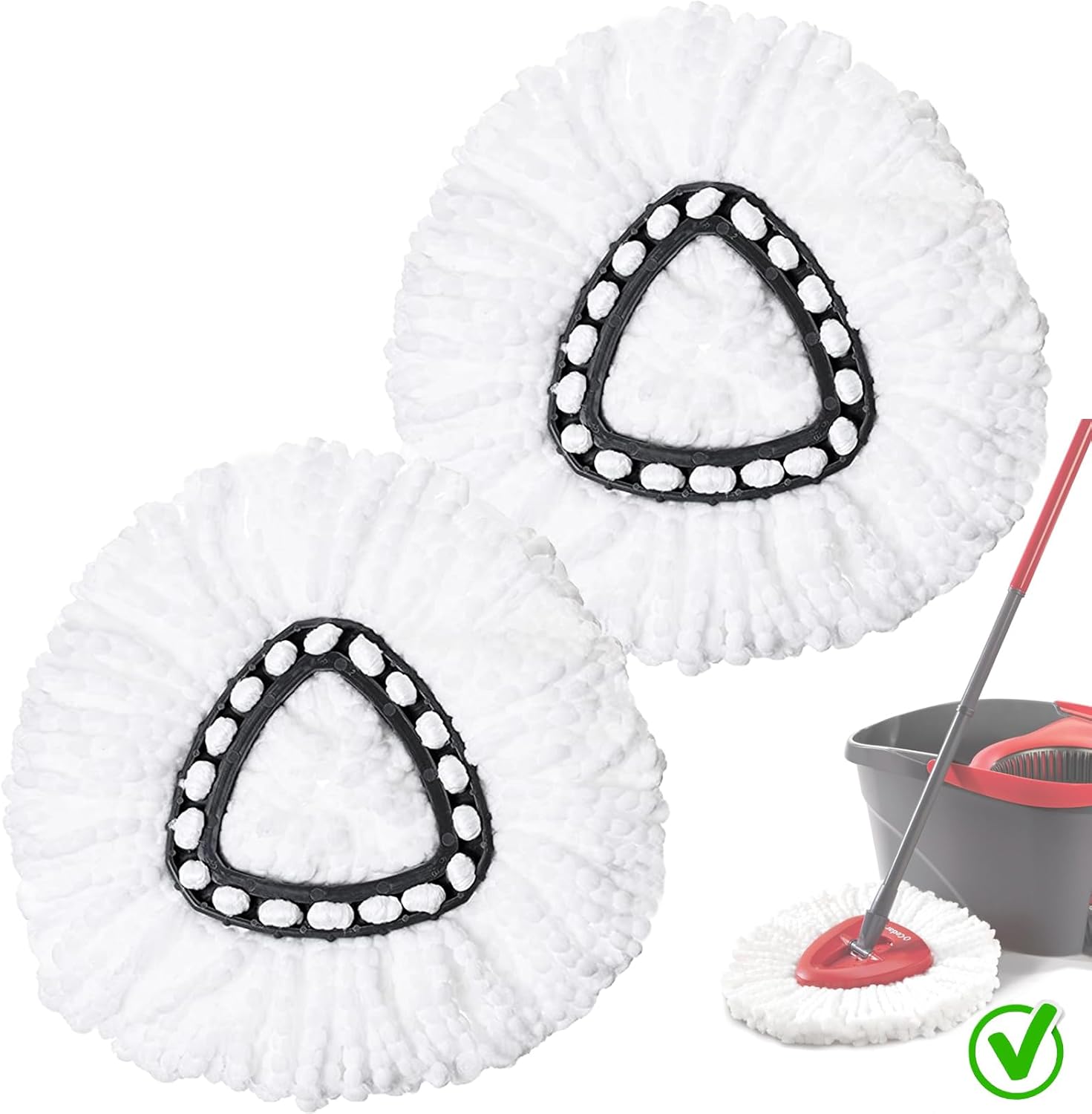 SUOSEC Spin Mop Replacement Heads 2 Pack
