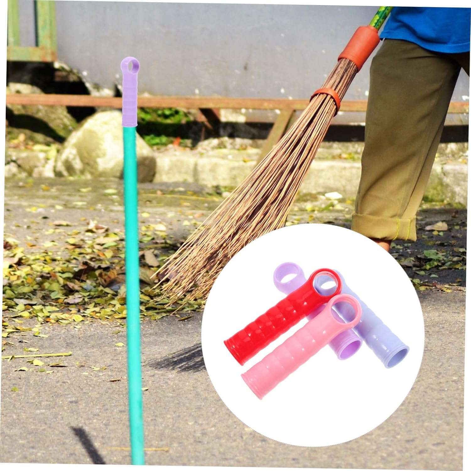 4pcs Plastic Handle Replacement for Mop and Dustpan