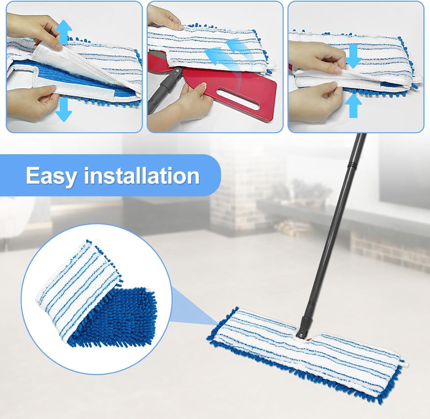 3 Pack Mop Heads for O-Cedar Dual-Action Flip Mop 1