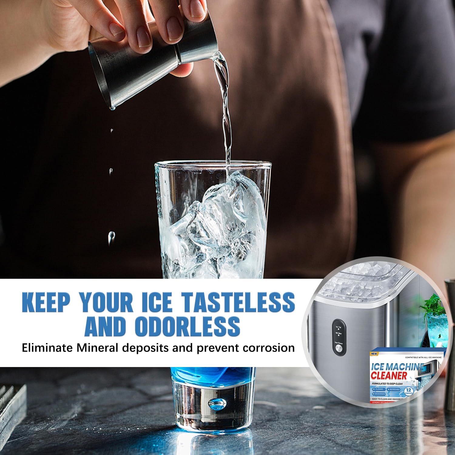 iaredon Ice Machine Cleaner Descaler Tablets 12 Count