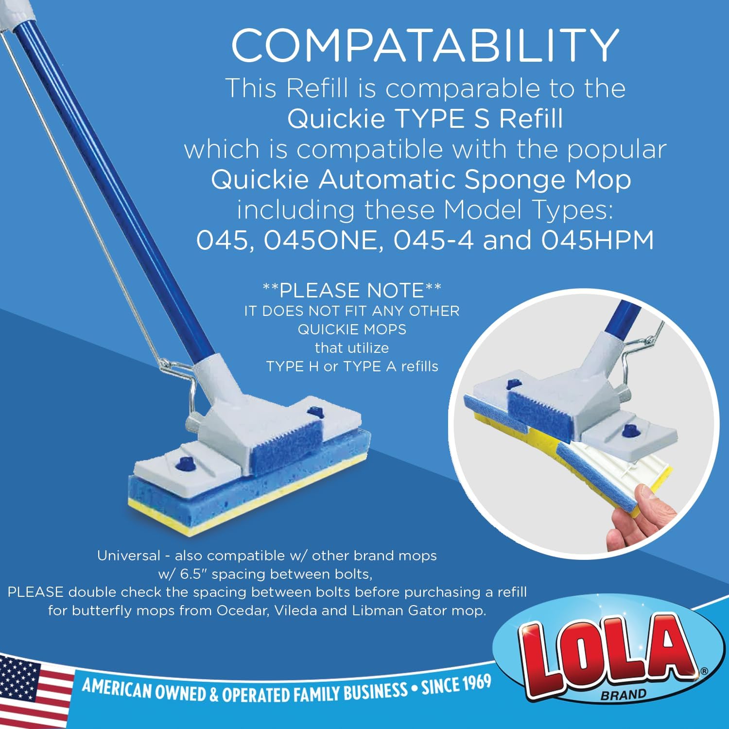 Lola Products Squeeze Matic Butterfly Sponge Mop Refill