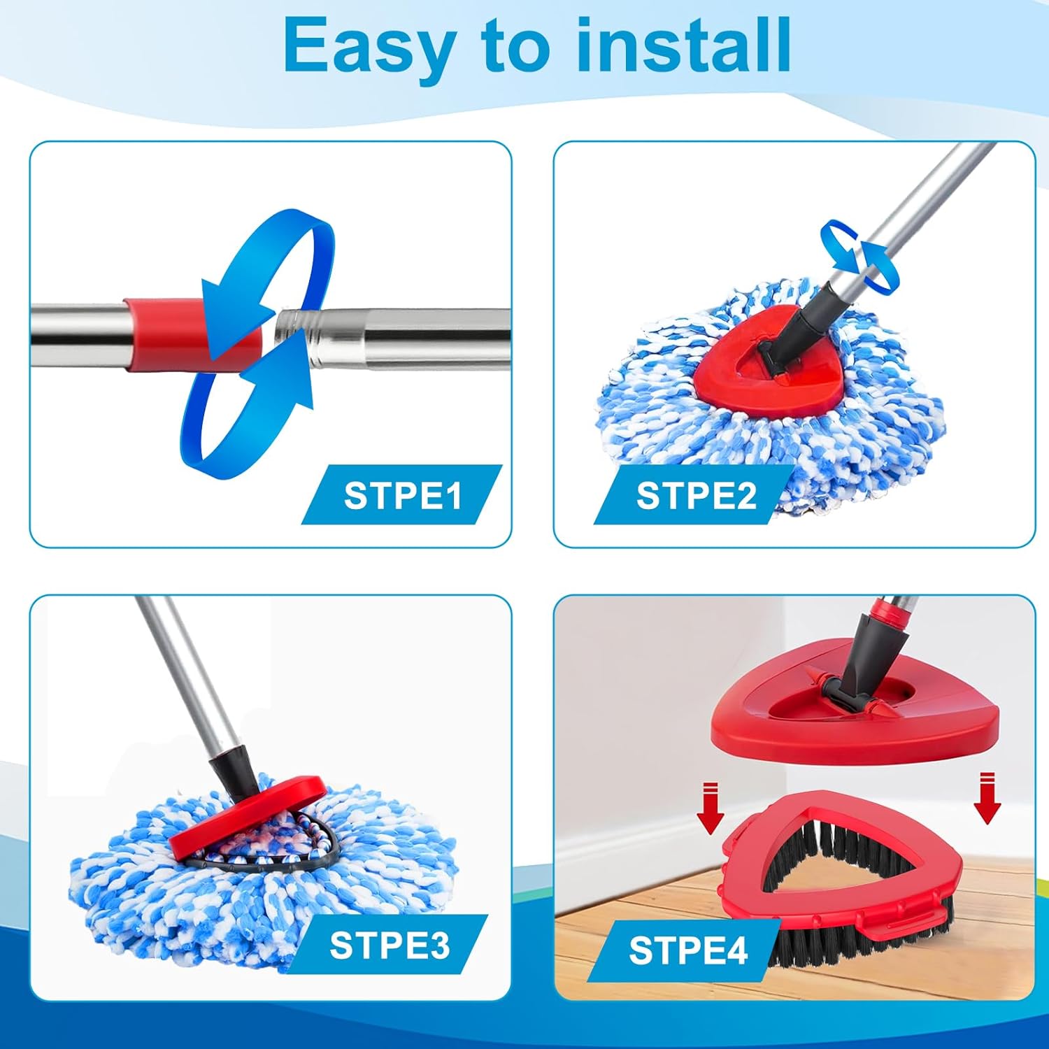 Pkulater O Cedar 8-Pack Spin Mop Replacement Heads