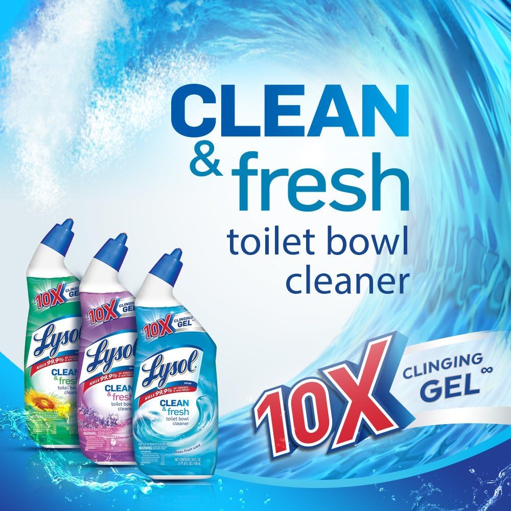 Lysol Toilet Bowl Cleaner Gel 24oz Forest Rain Scent
