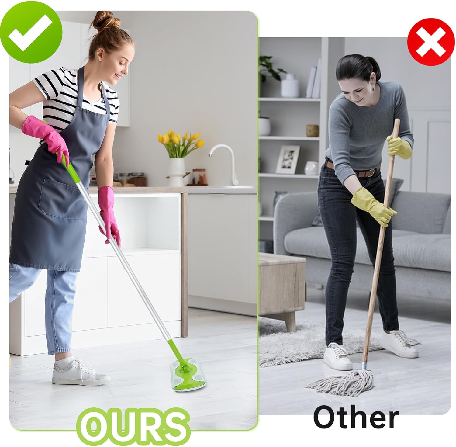 LANGRUI Extra Long Detachable Mop Handle for Swiffer