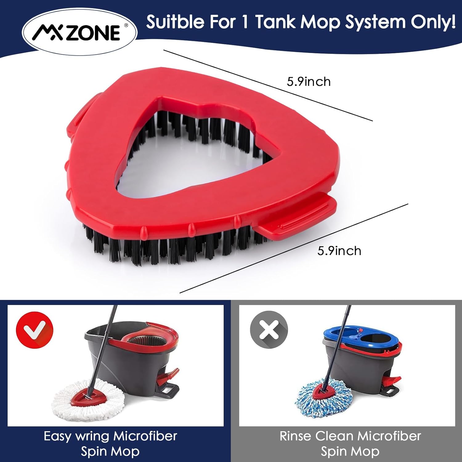 MXZONE Spin Mop Brush Head Replacement 2 Pack