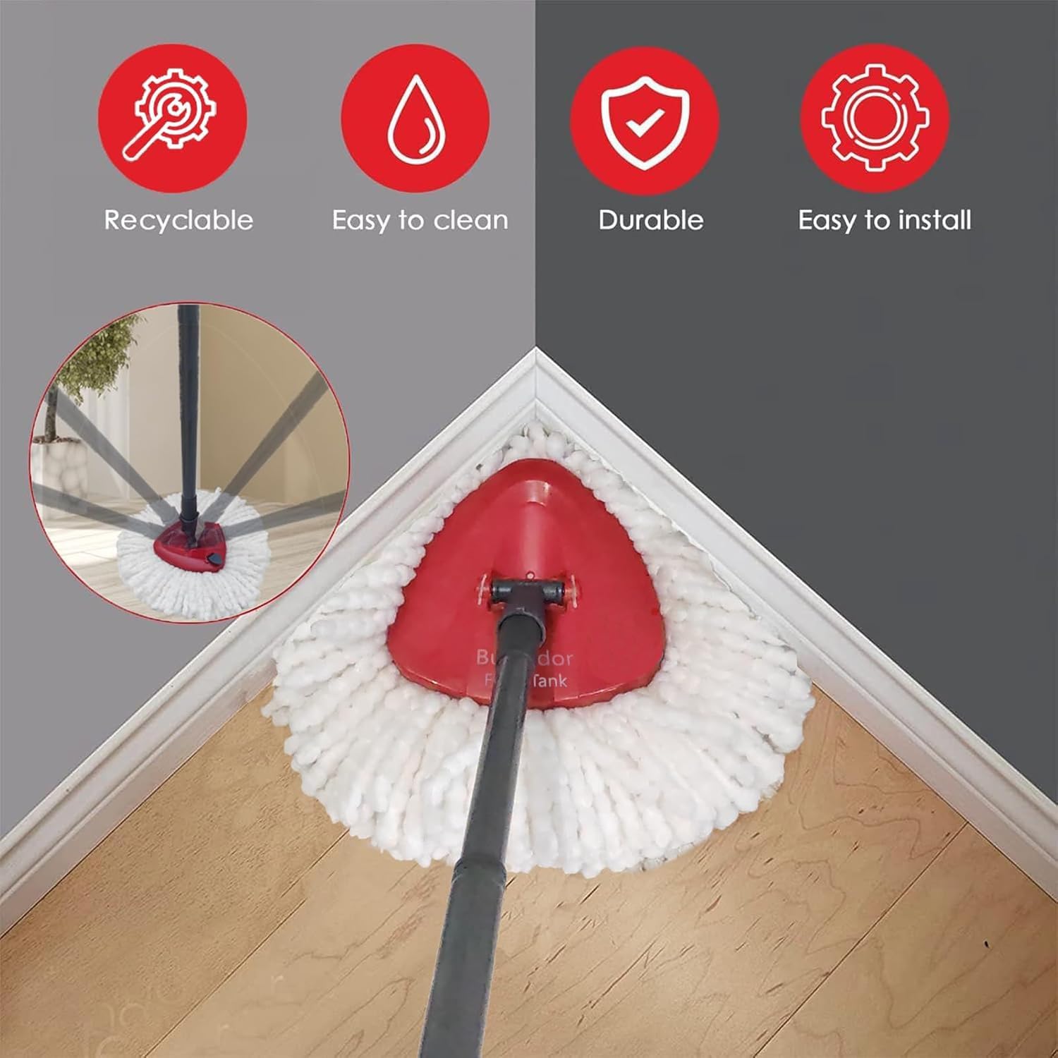 Bublador Spin Mop Replacement Head for O-Cedar EasyWring 1 Tank