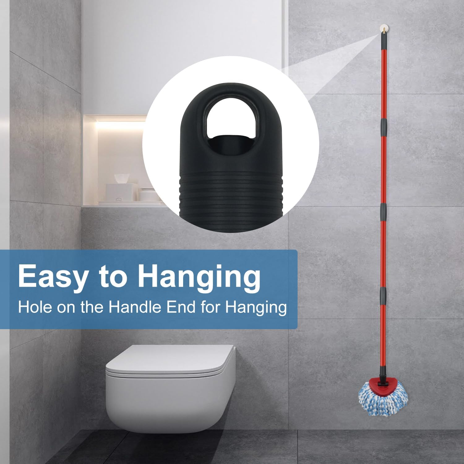 GFRED 2 Pack Spin Mop Head Set with Base and Handles