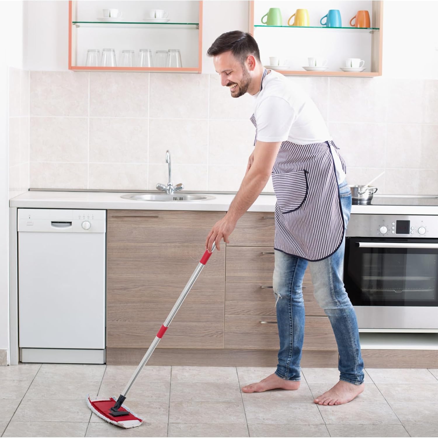 Ipetboom 146cm Mop Handle Replacement Stick 4 Sections
