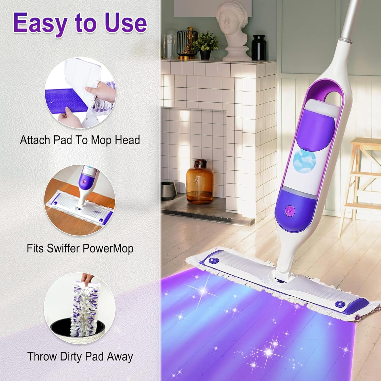 Cafonil Power Mop Pads Refills 25 PCS Multi-Surface