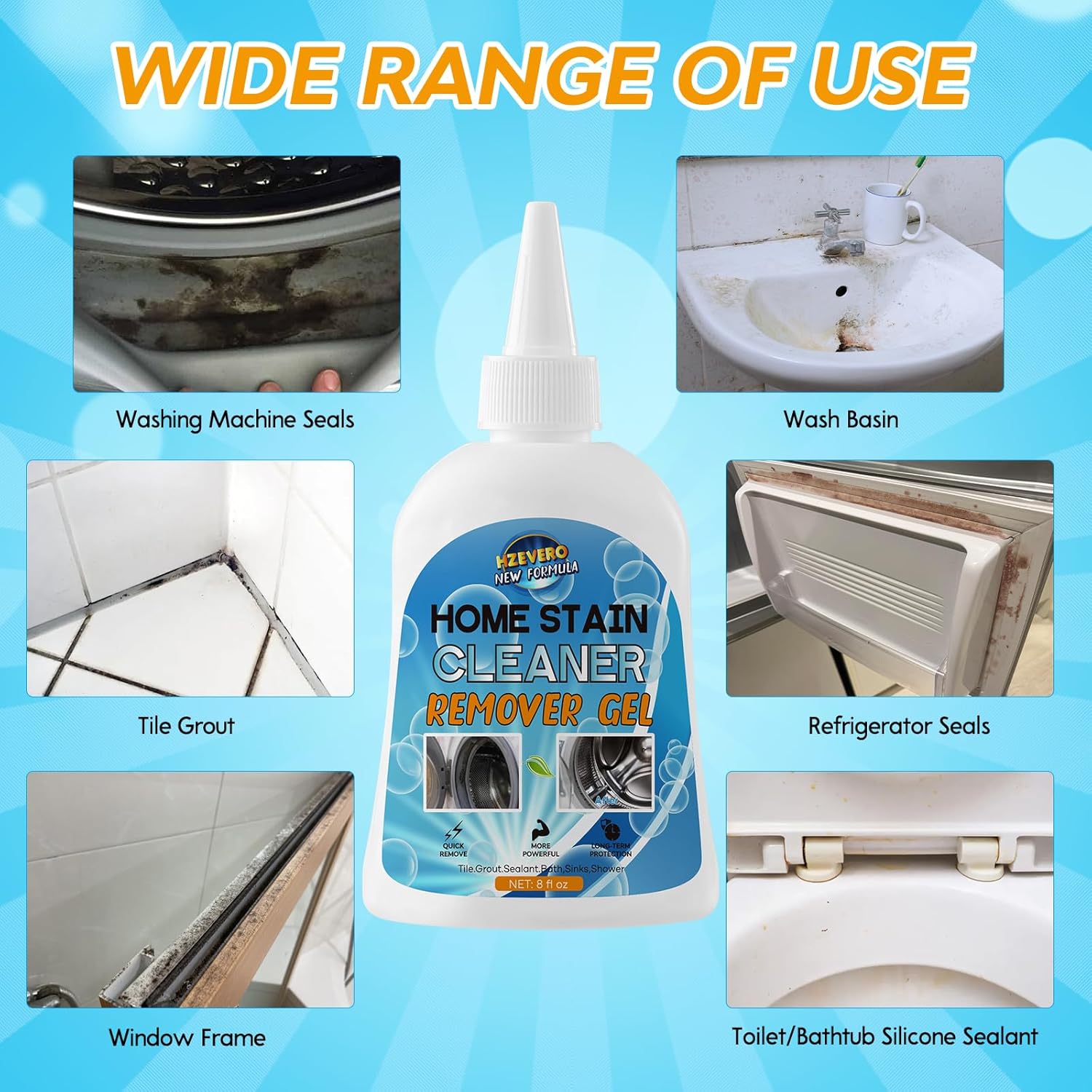 HZEVERO Mold Stain Remover Gel 8 Fl Oz 1