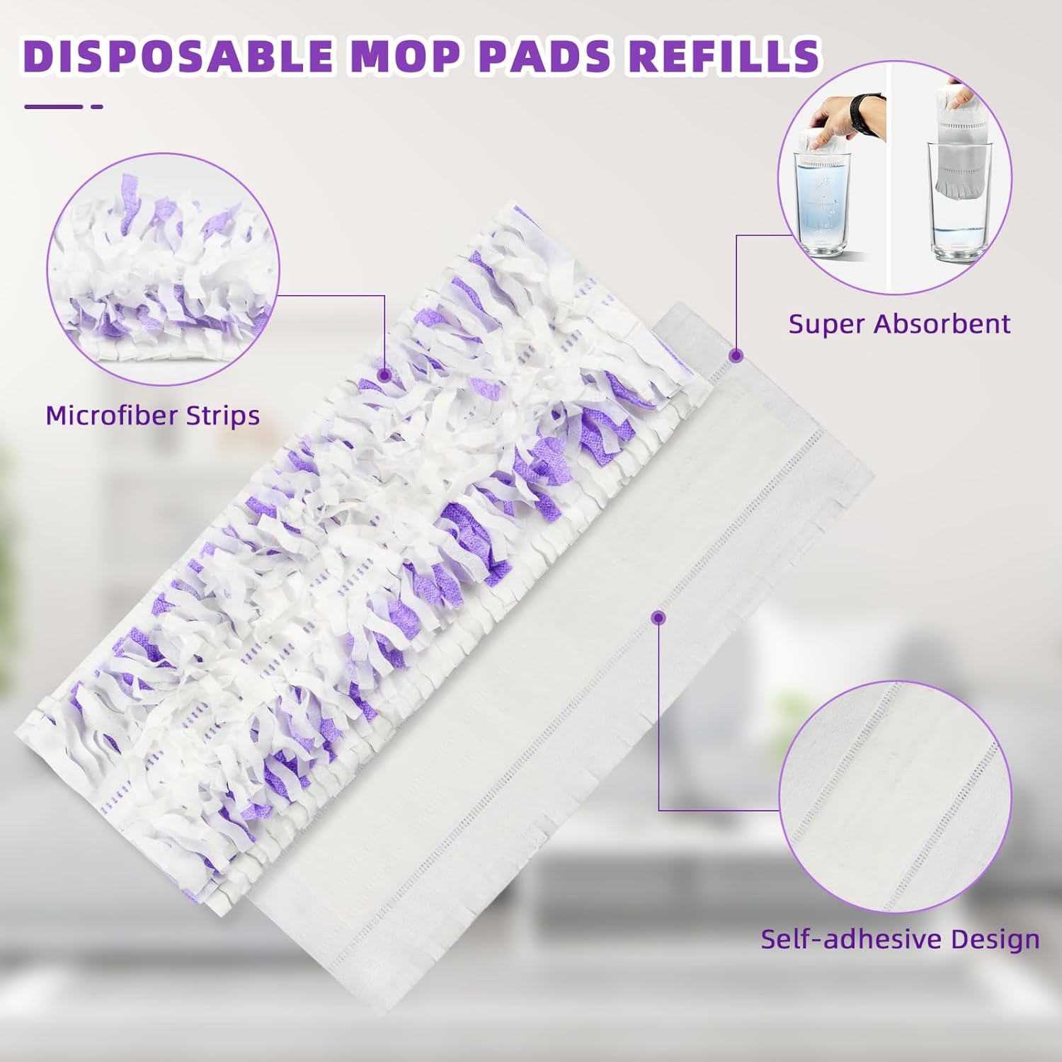 Fenkabs 15 Pack Replacement Mop Pads for Power Mop and Wood Mop