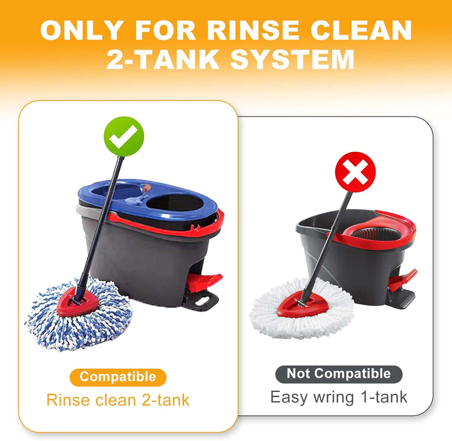 YZJAJZY Mop Heads Replacement for 2-Tank Spin Mop System