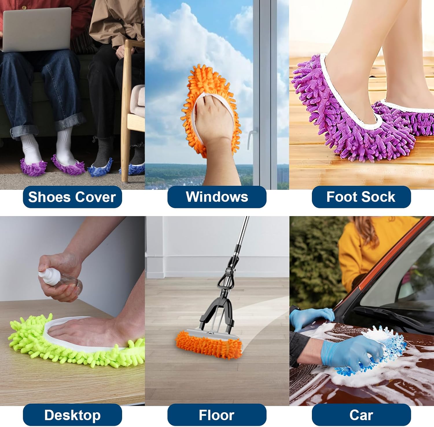 Cosywell 10 PCS Mopping Slippers for Floor Cleaning