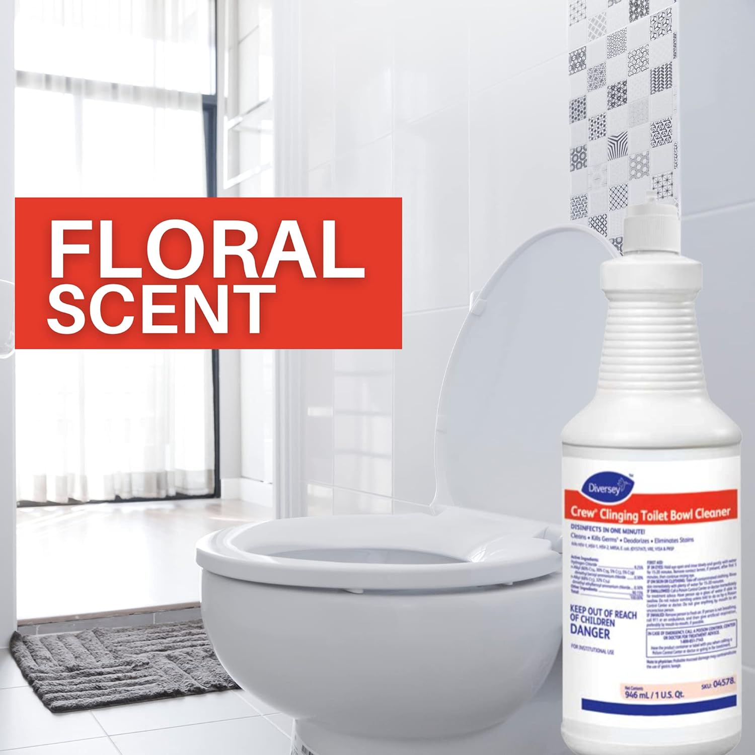 CREW Clinging Toilet Bowl Cleaner with Floral Scent