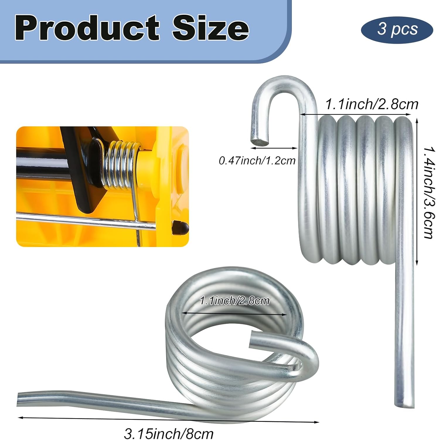 Commercial Mop Bucket Torsion Spring 3 Pack Replacement