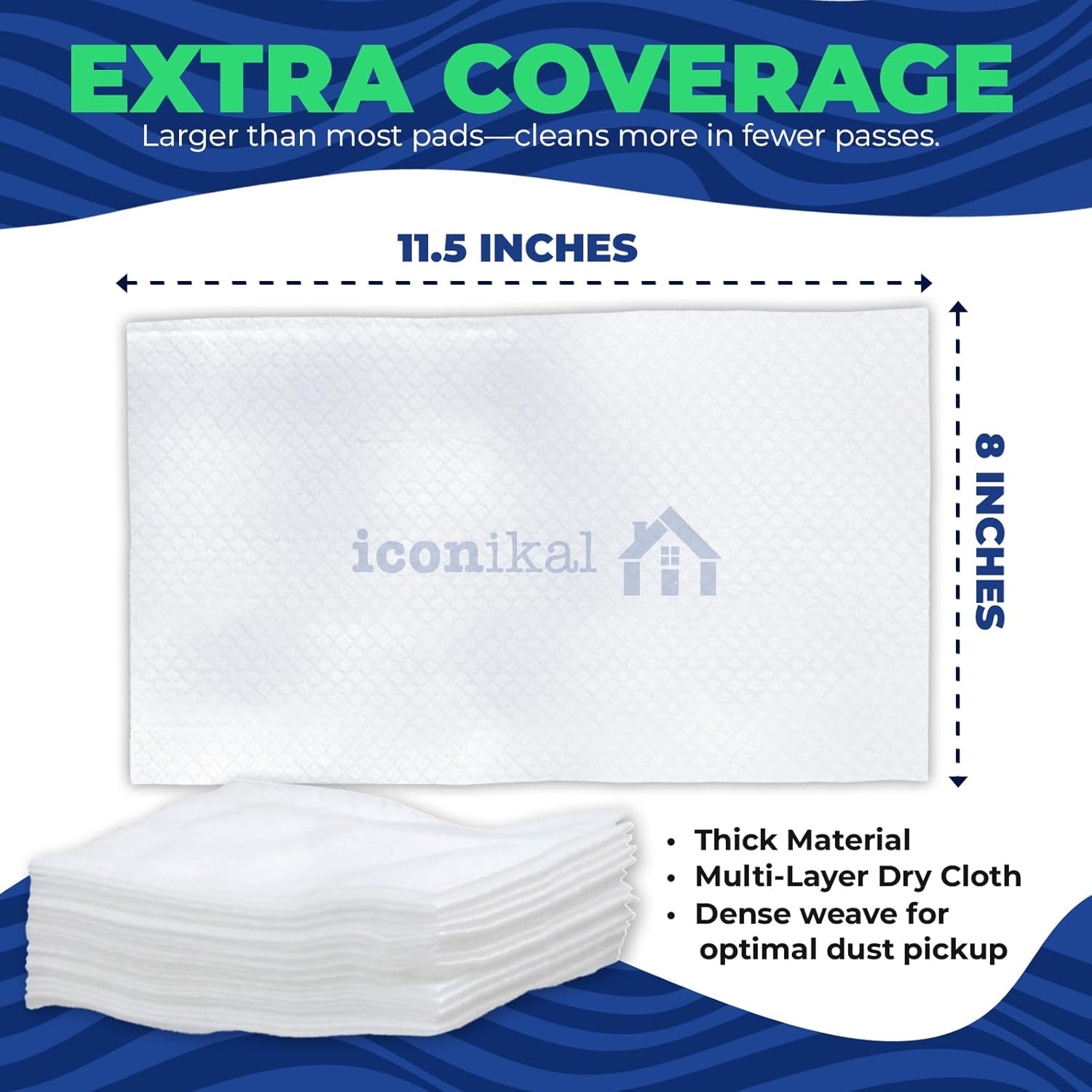 Iconikal Dry Mop Pad Refills 90-Pack for Swiffer