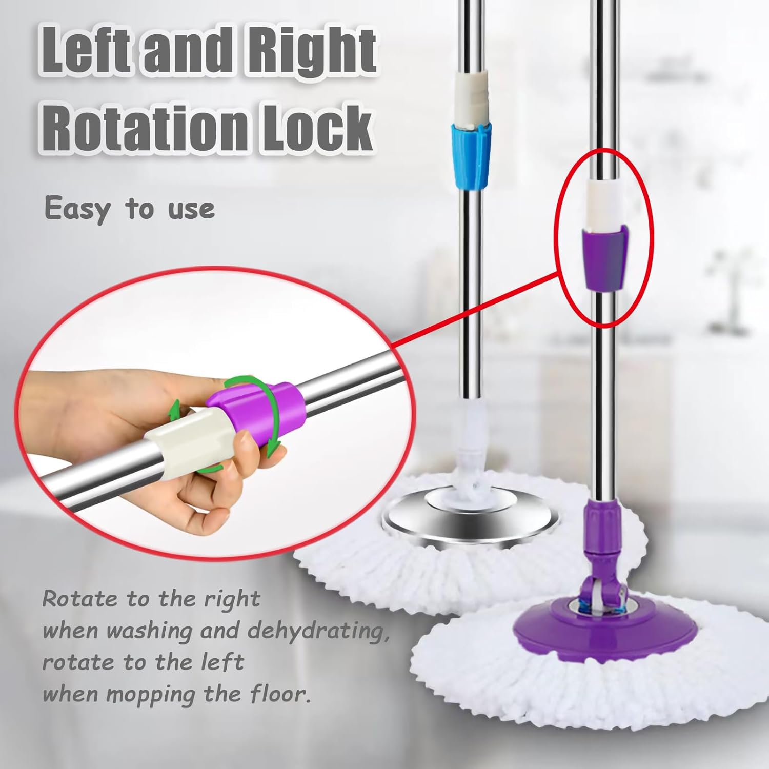 Midremer Spin Mop Replacement Handle 49-inch