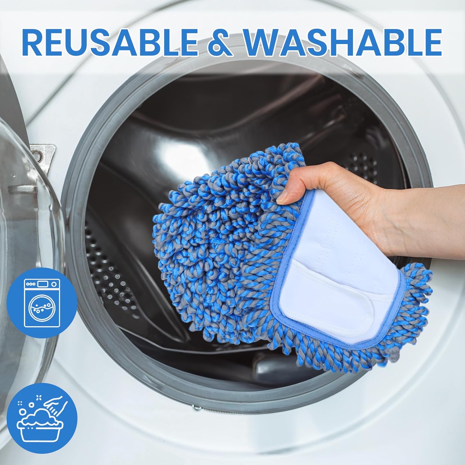 TrueYee 2 Pack Microfiber Mop Replacement Pads for Dry and Wet Cleaning