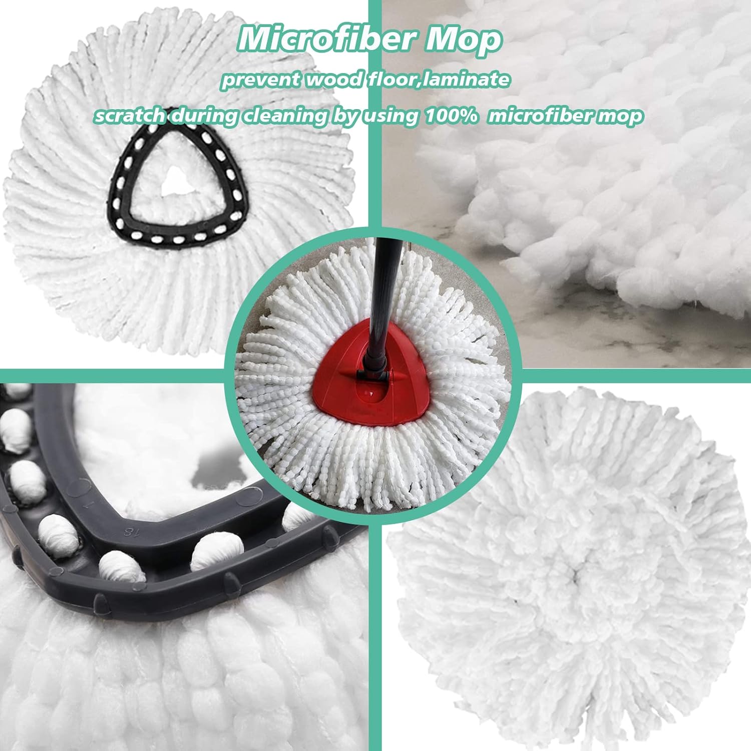 10PCS Spin Mop Replacement Heads 100 Microfiber
