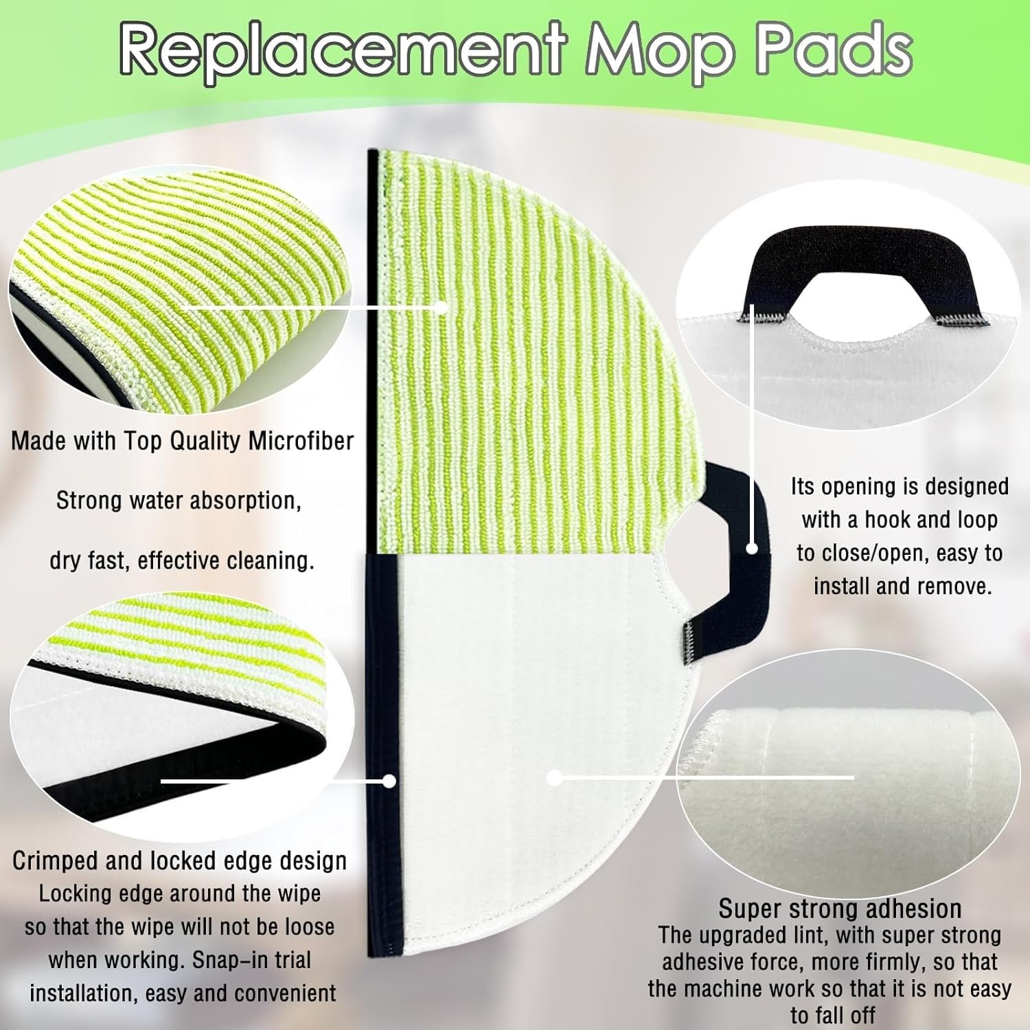 Marebm RV2001WD Vacuum Mop Replacement Pads 6 pcs