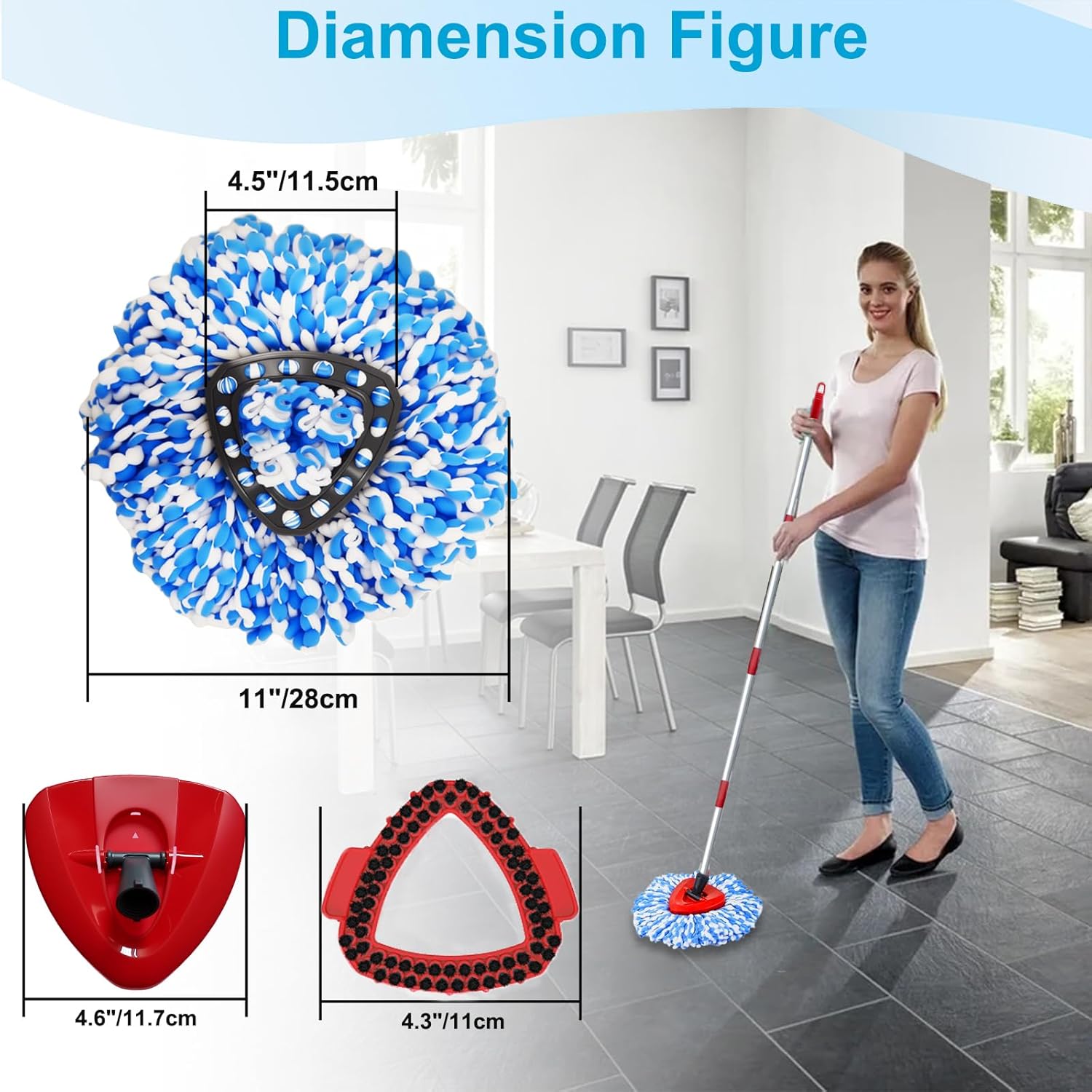 Pkulater O Cedar 8-Pack Spin Mop Replacement Heads