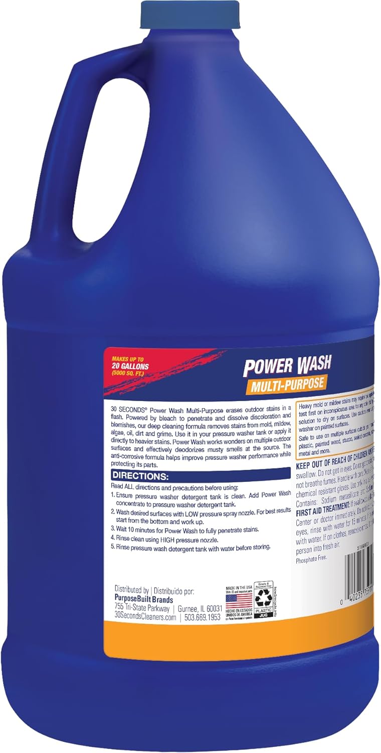 30 SECONDS Pressure Washer Cleaner 20 Gallons Mold Mildew Remover