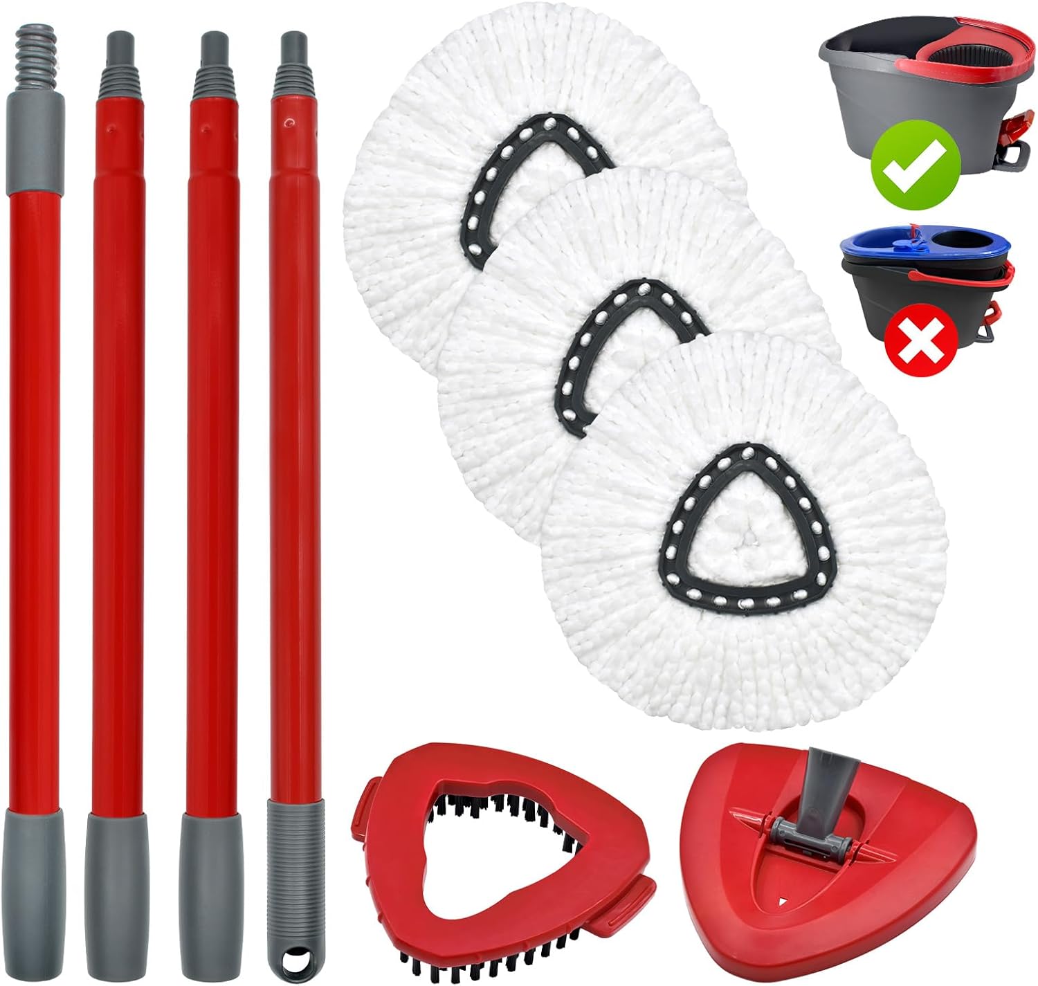 Uoiispet Spin Mop Heads Replacement for O Cedar 1-Tank System
