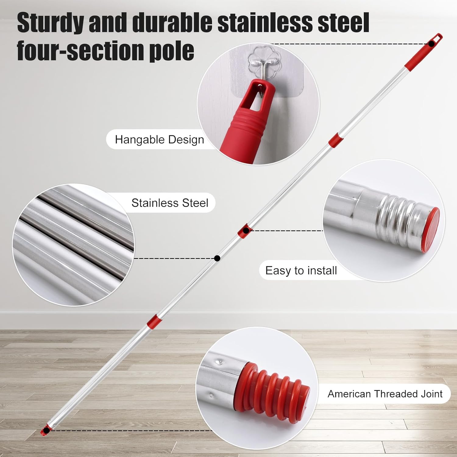 Aruihm Spin Mop Replacement Handle 2 Pack