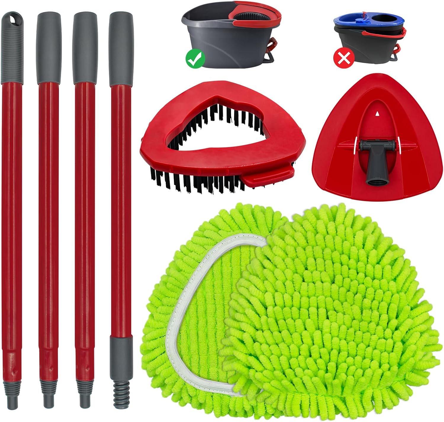 Aiyiried Spin Mop Handle Set for O-Cedar EasyWring 1-Tank 1