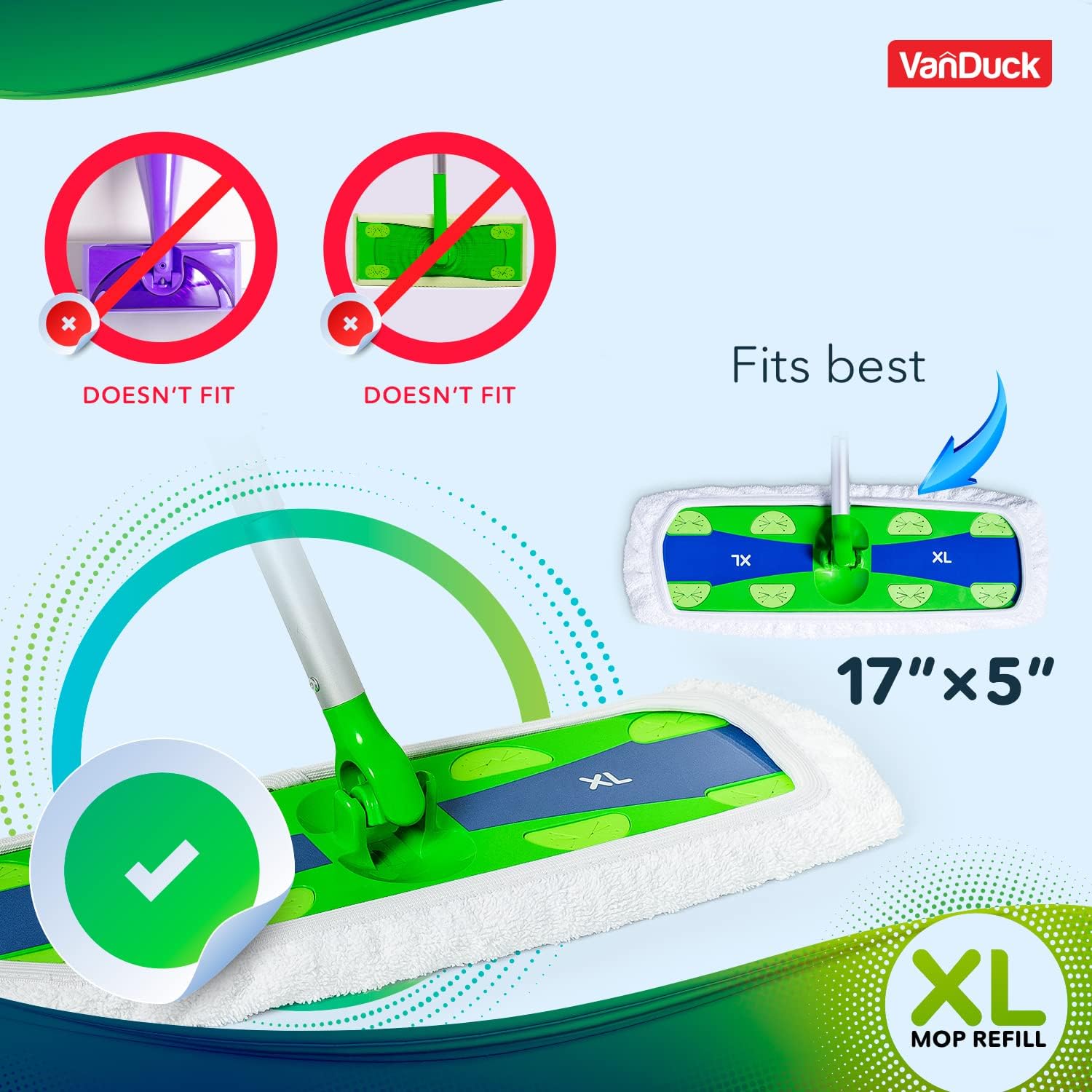 VanDuck Extra Large Cotton Mop Pads 2-Pack