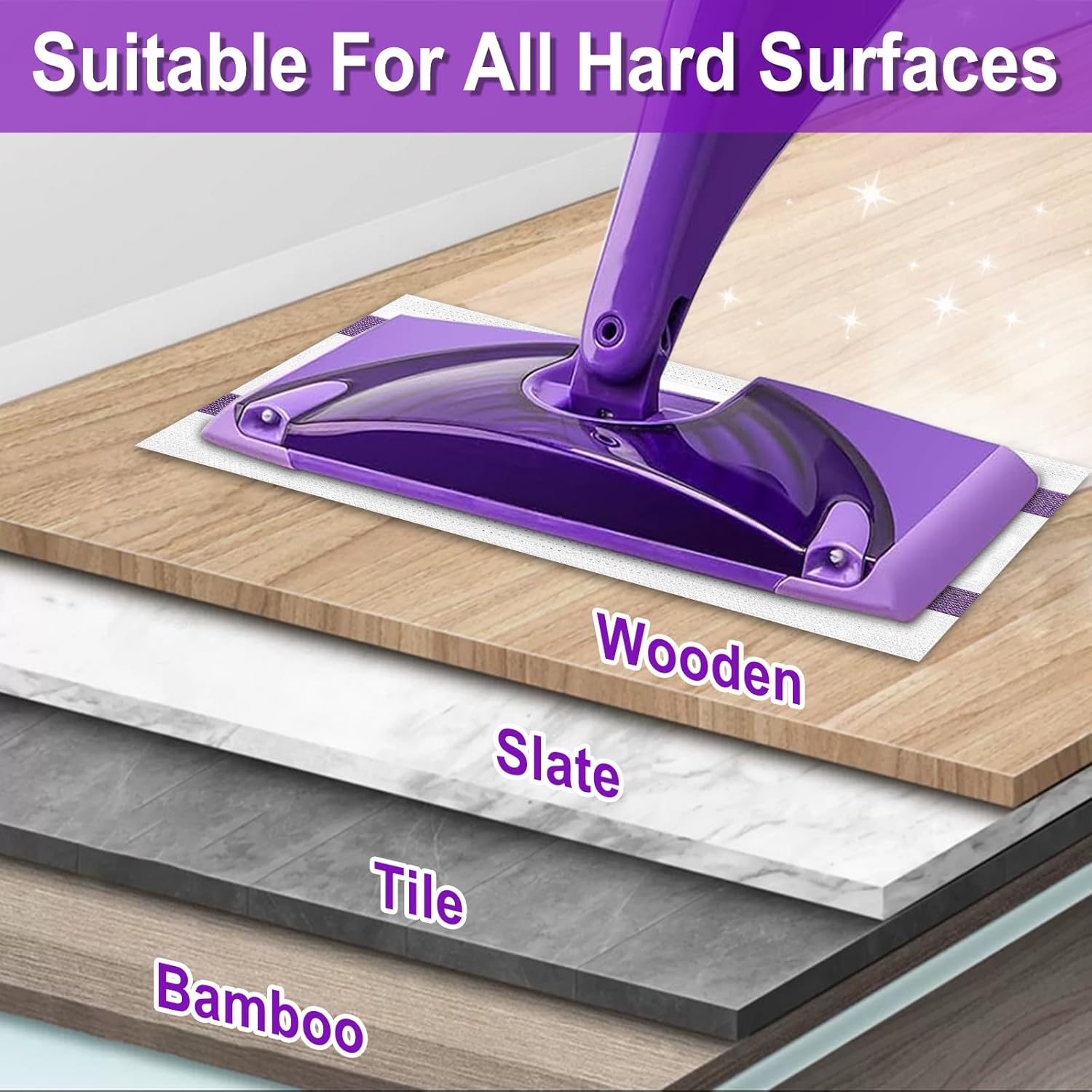Kusroie 50 Count Wet Jet Pads Refill for Hardwood Floor Cleaning
