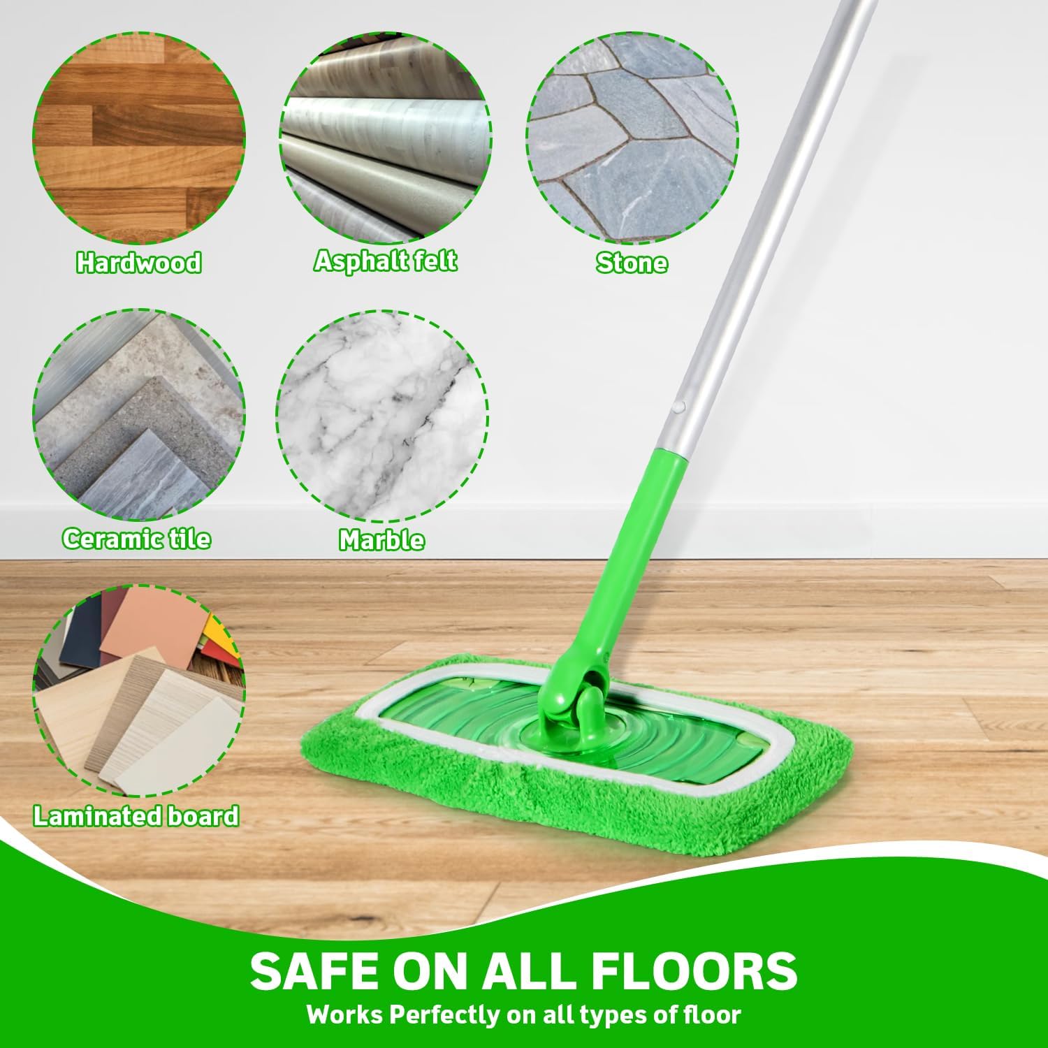 ZHAYAO Reusable Microfiber Mop Pads 3 Pack for Swiffer Sweeper