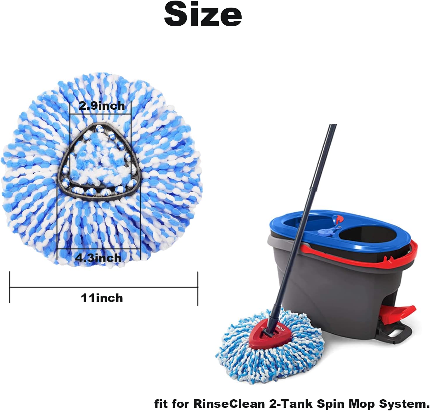 HANZENMA Spin Mop Replacement Head 4 Pack