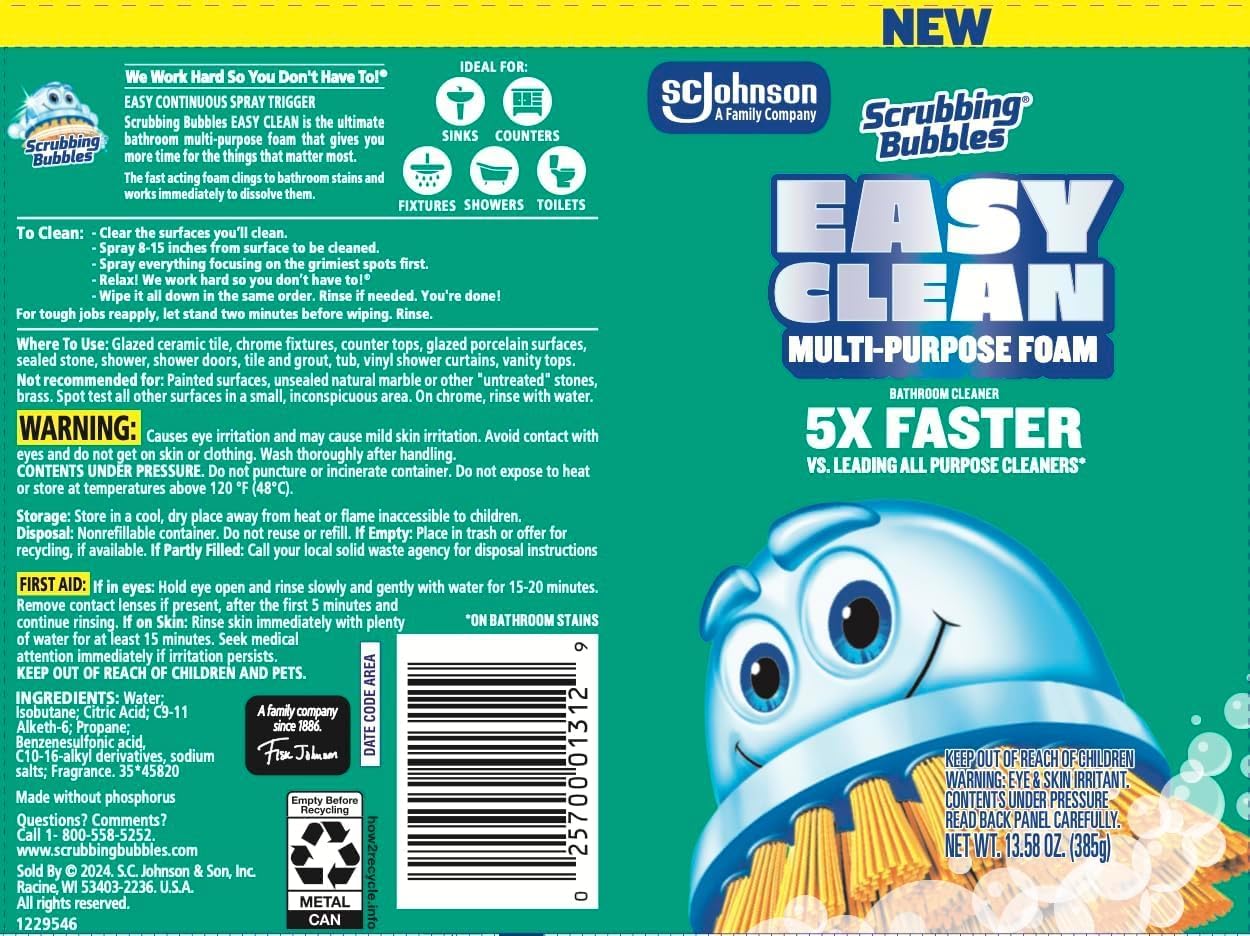 Scrubbing Bubbles Easy Clean Foaming Bathroom Cleaner 1358 Ounce Pack of 2