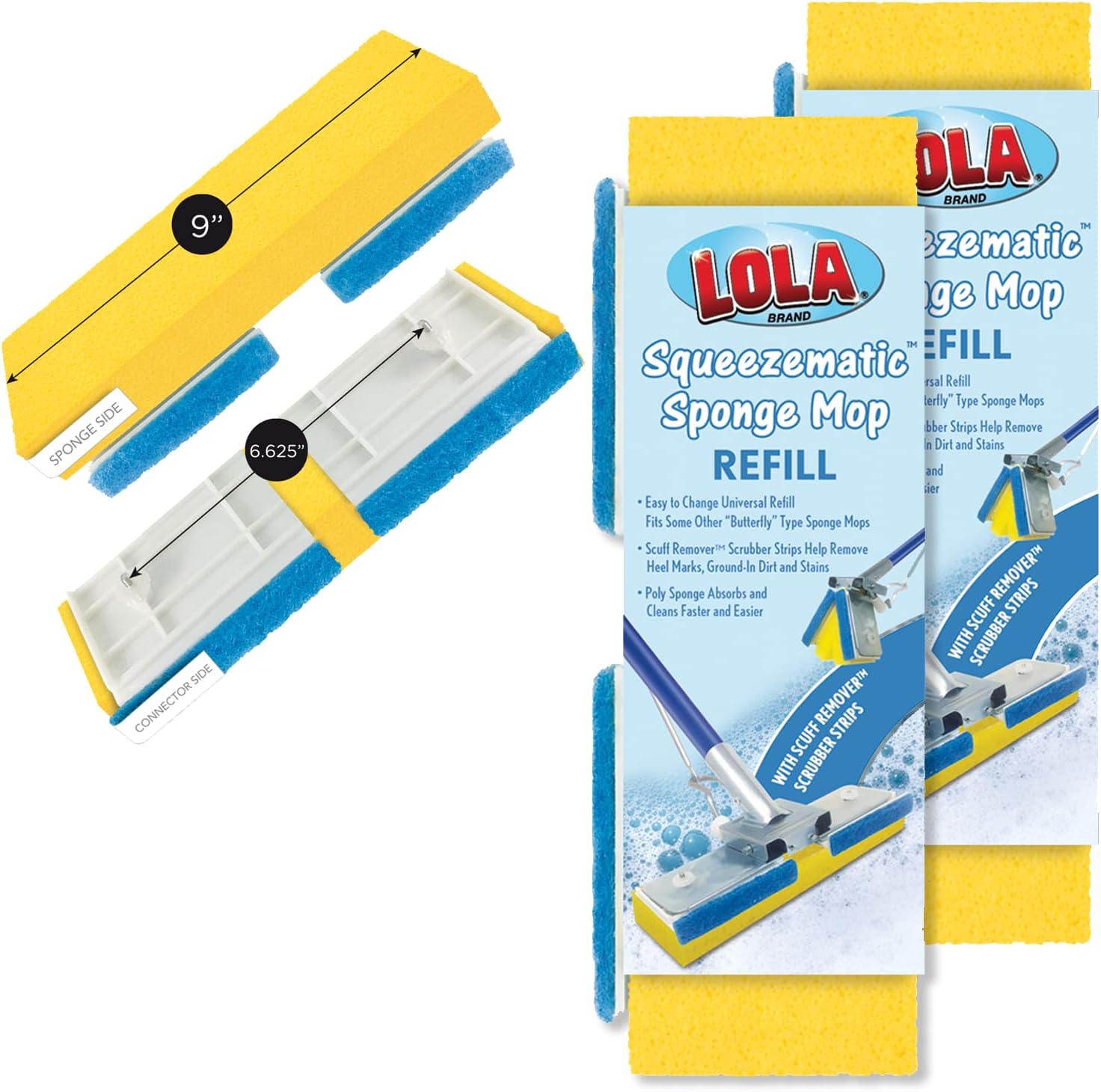 Lola Products Squeeze Matic Butterfly Sponge Refill 2 Pack