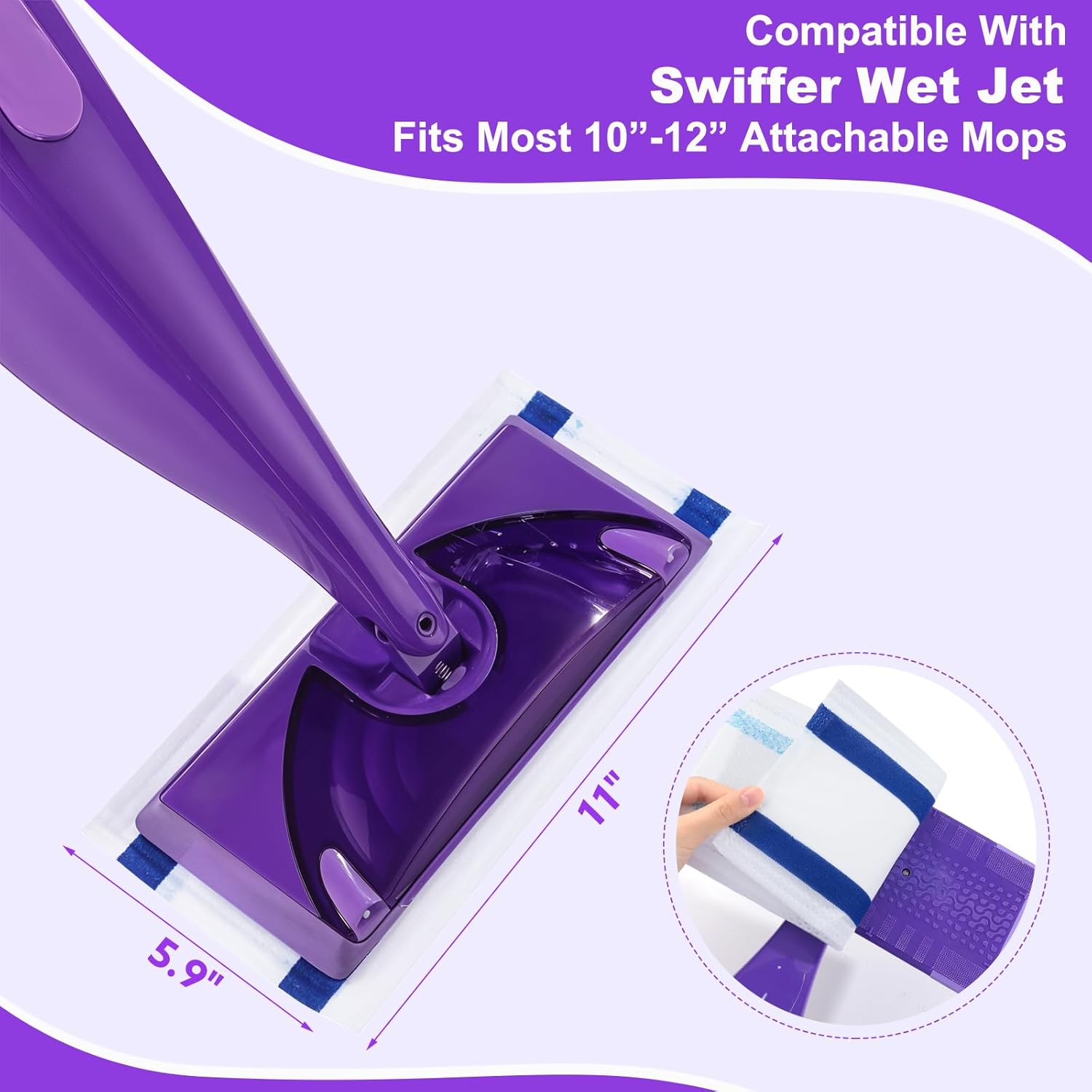 Wlich Mop Pad Refills for Swiffer WetJet and 10-11 Inch Mops