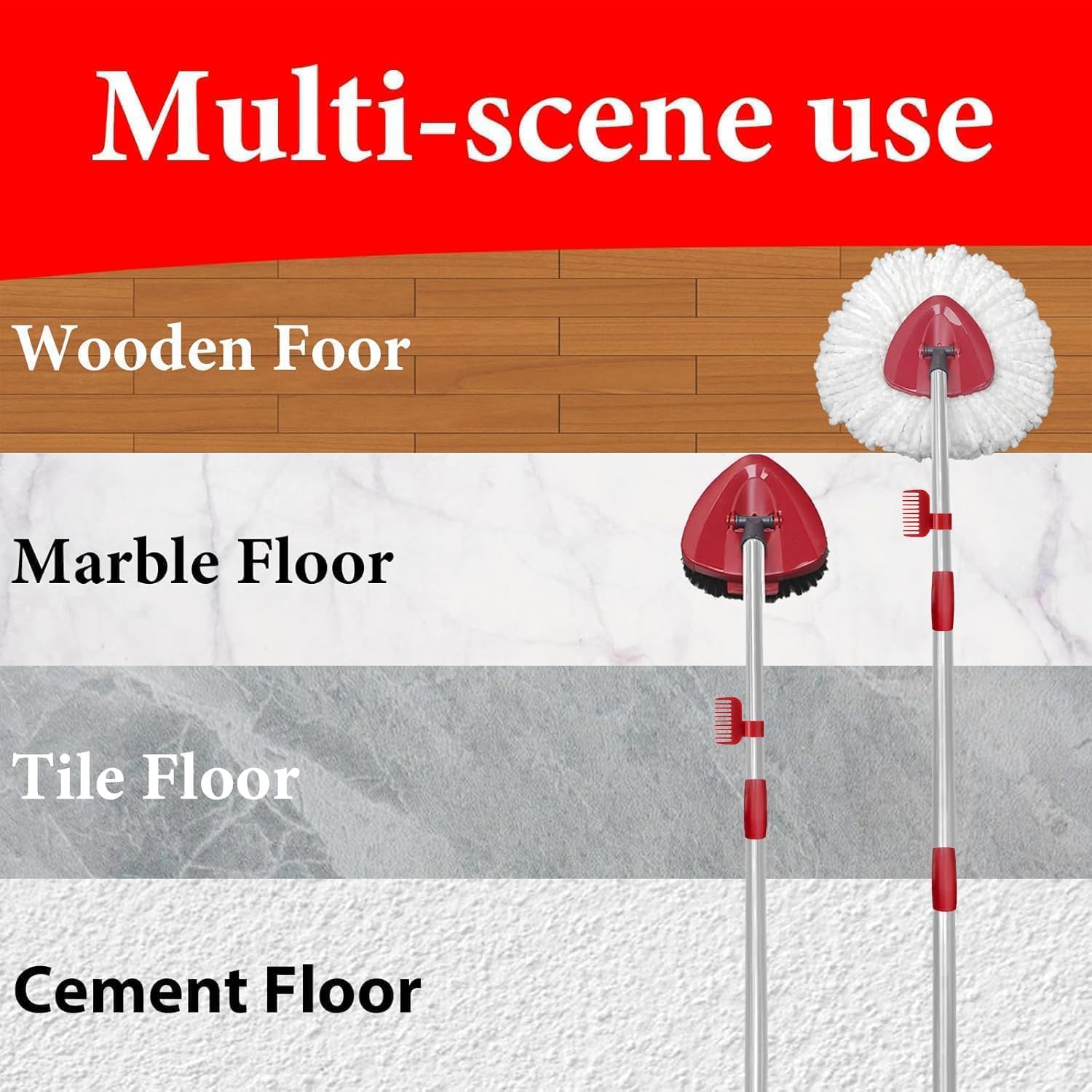 4 Spin Mop Heads Refill for Cedar EasyWring 1-Tank System