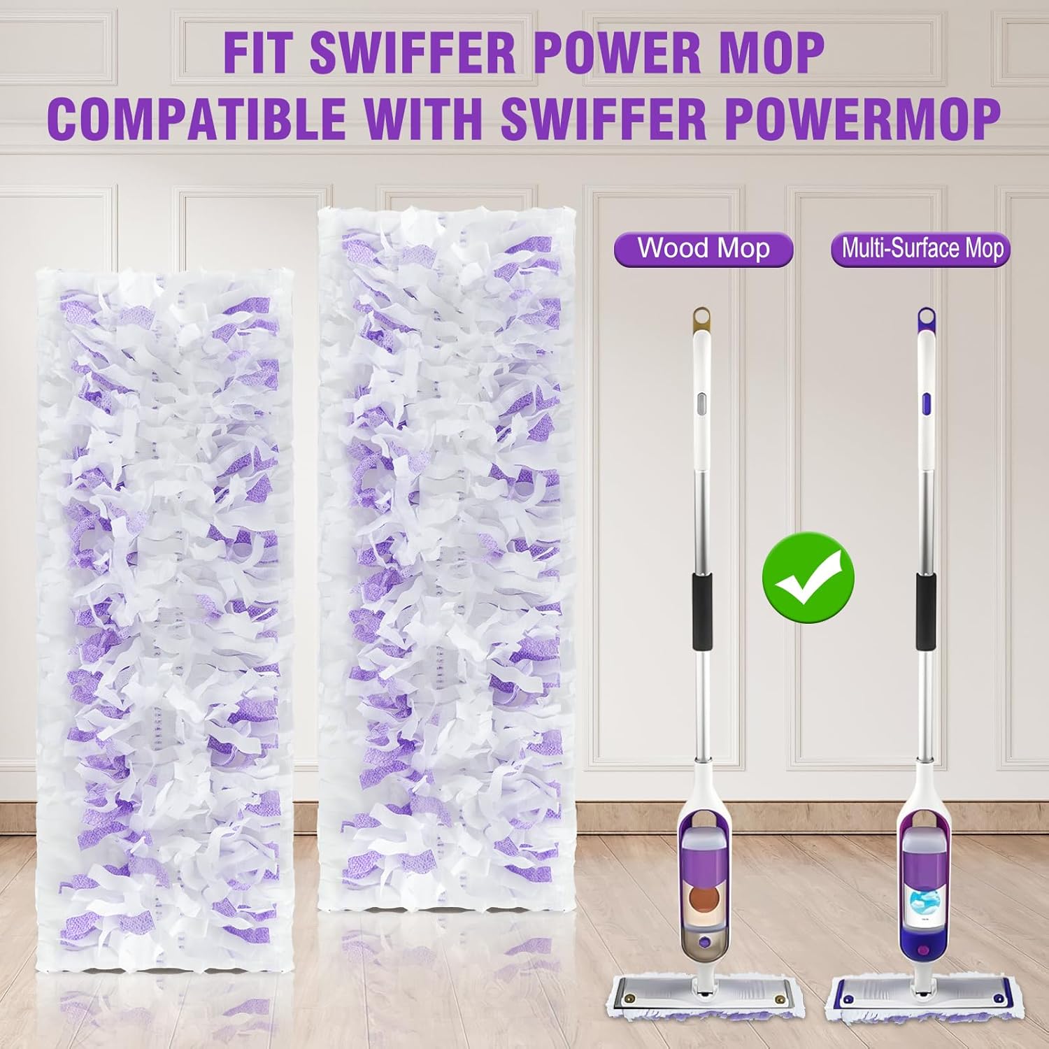 40-Pack Power Mop Refills for Multi-Surface Wood Mops