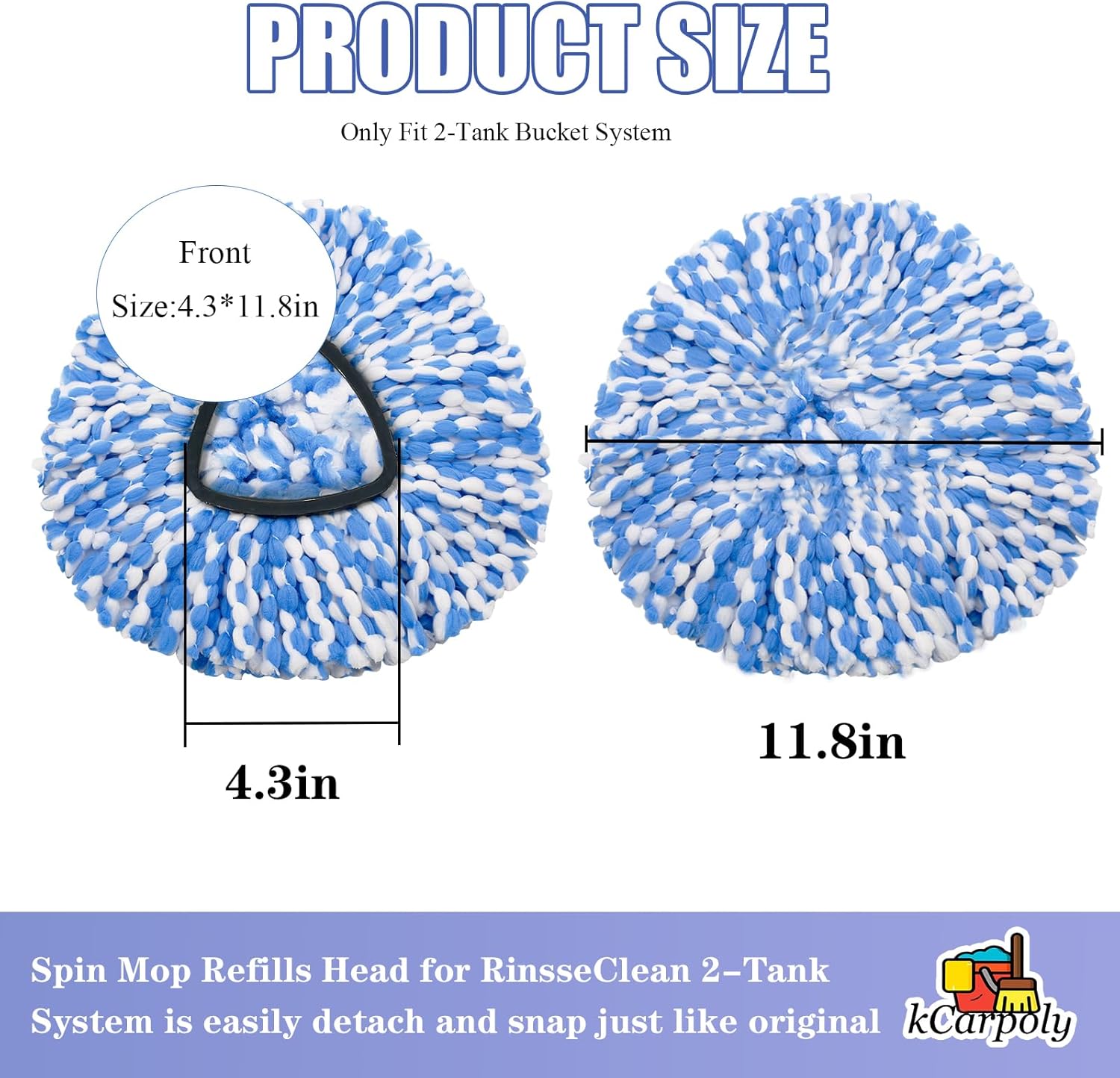 6 Pack Spin Mop Heads Replacement for O ceda RinseClean 2
