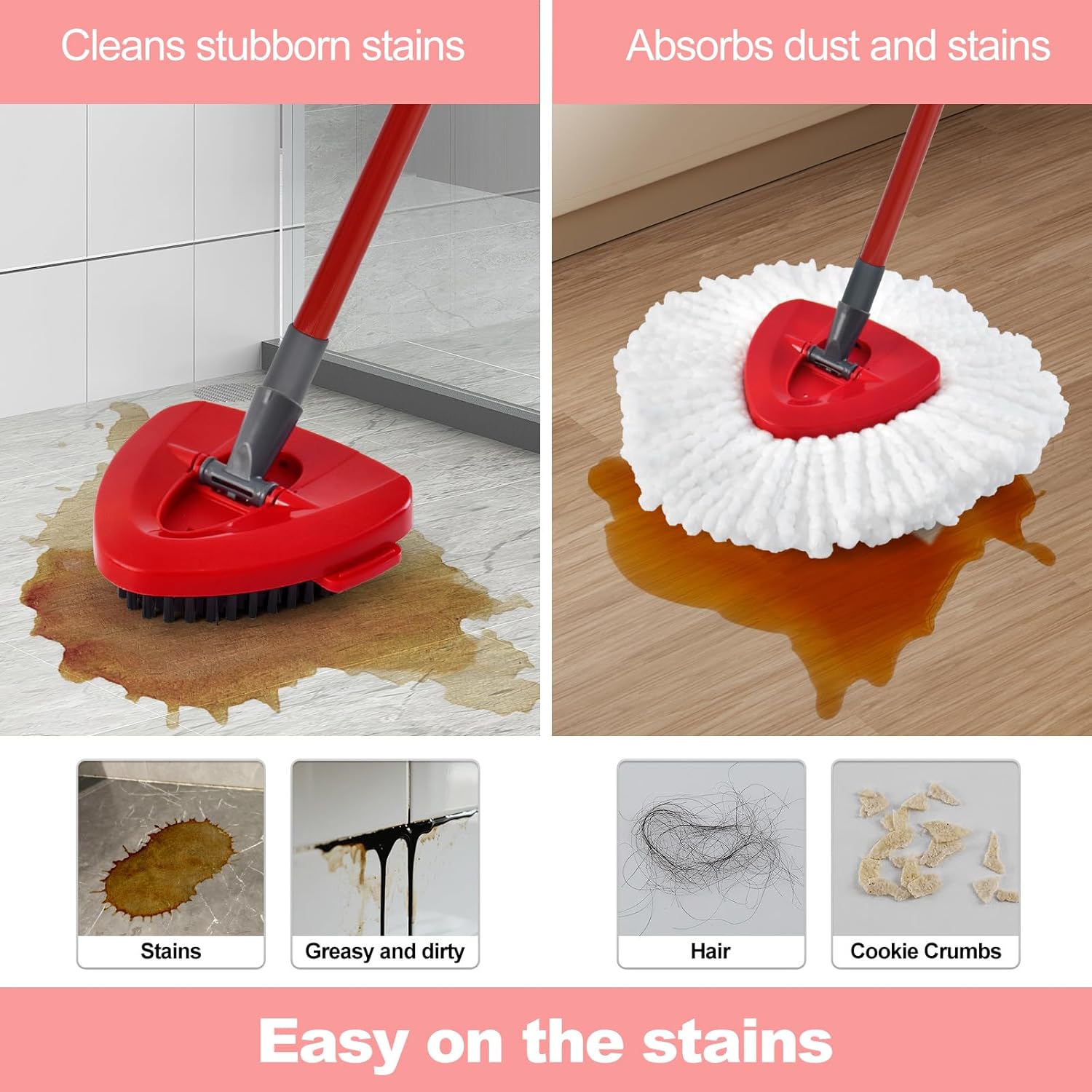 Uoiispet Spin Mop Heads Replacement for O Cedar 1-Tank System