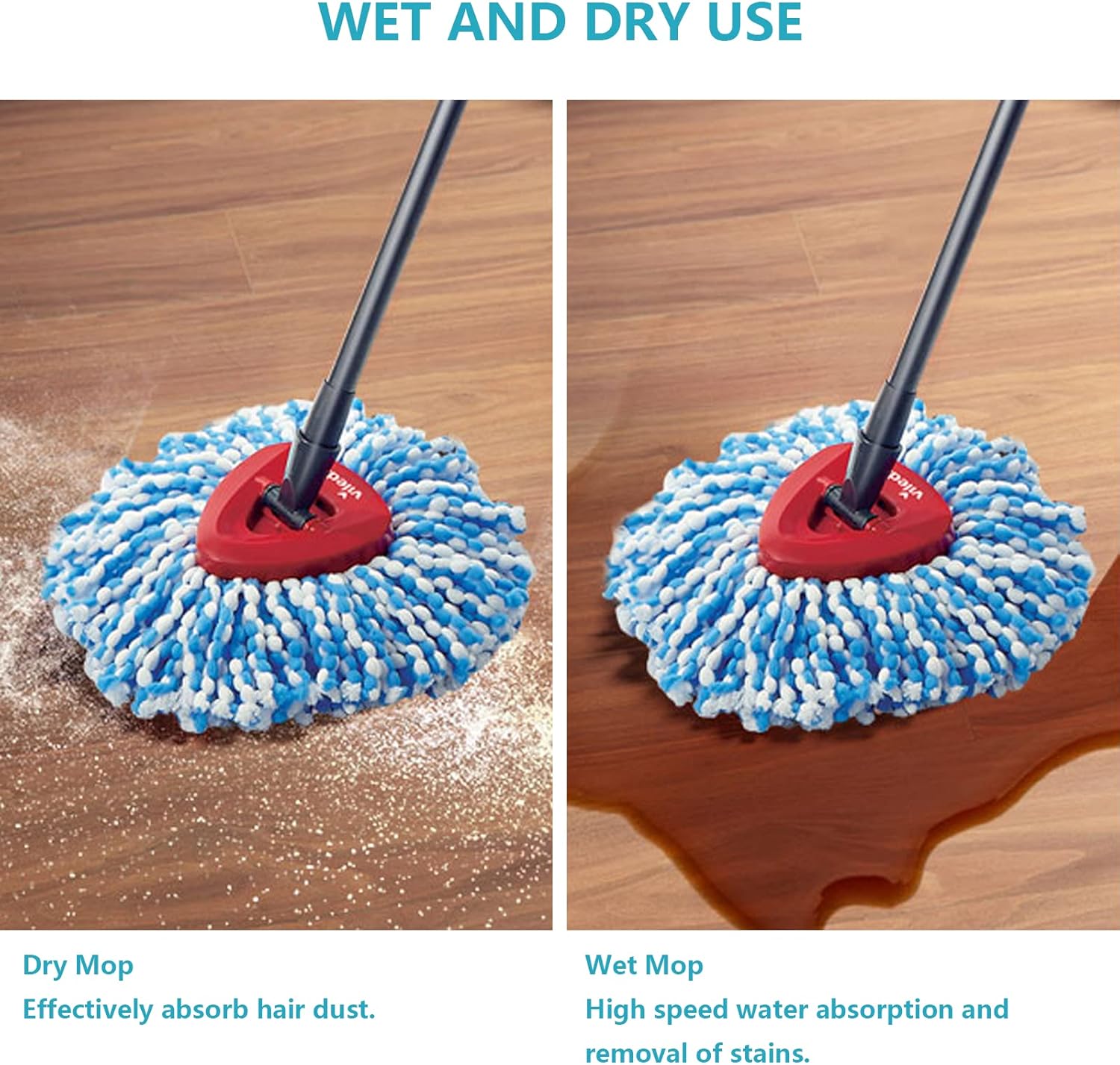 HANZENMA Spin Mop Replacement Head 4 Pack